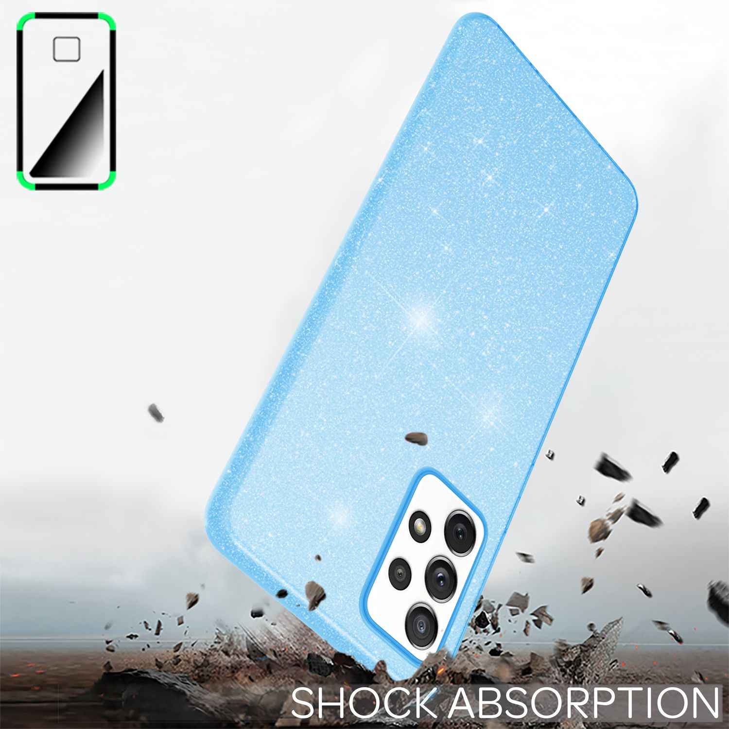Für Samsung Galaxy A33 - Robuste Glitzer Hülle Stoßfest Glänzend Handy Schutz