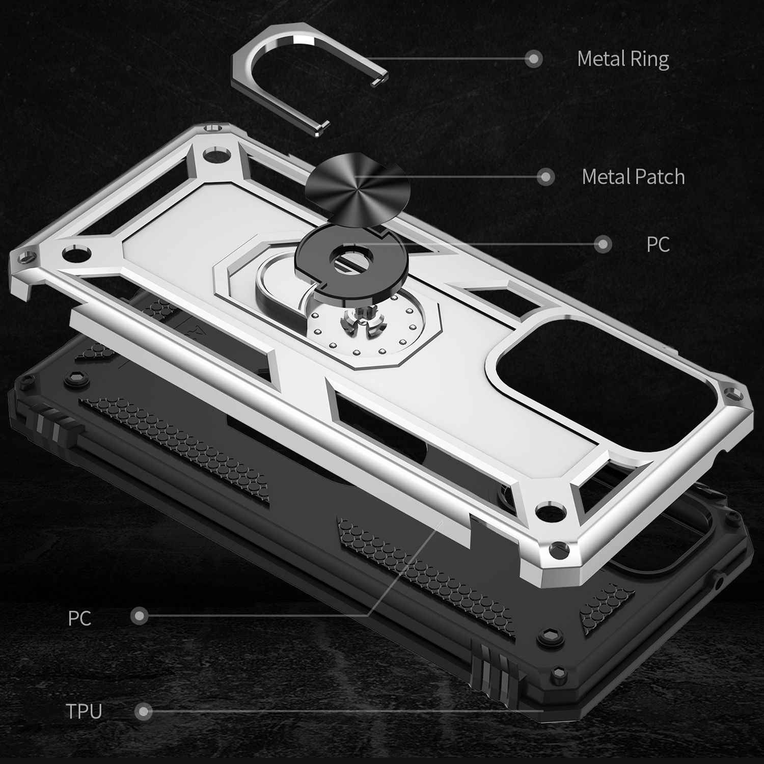 Für Samsung Galaxy A33 - Military Style Ring Hülle Stoßfest Outdoor Schutz Cover