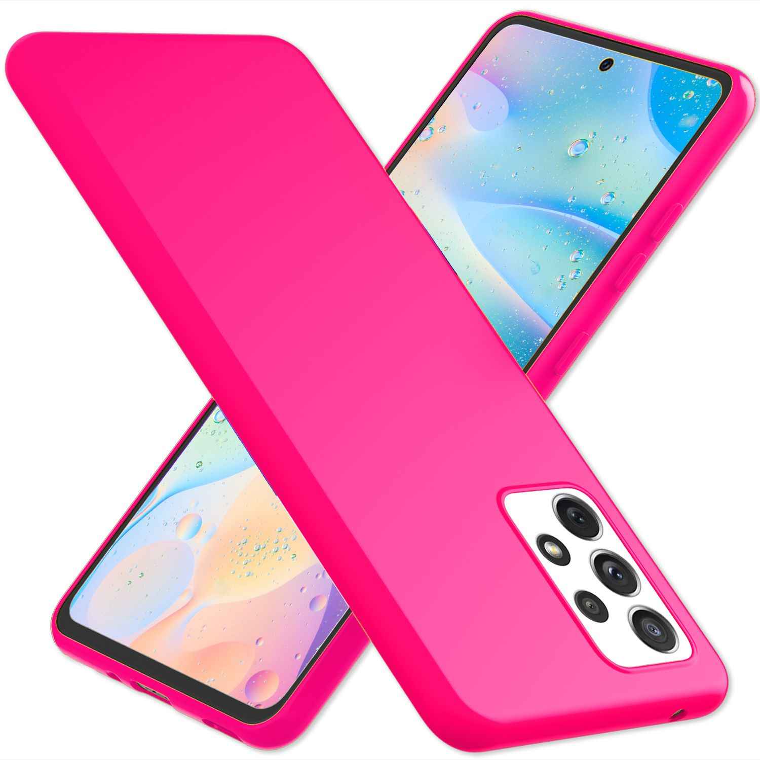 Für Samsung Galaxy A33 - Bunte Neon Silikon Hülle Rutschfest Dünn Schutz Cover