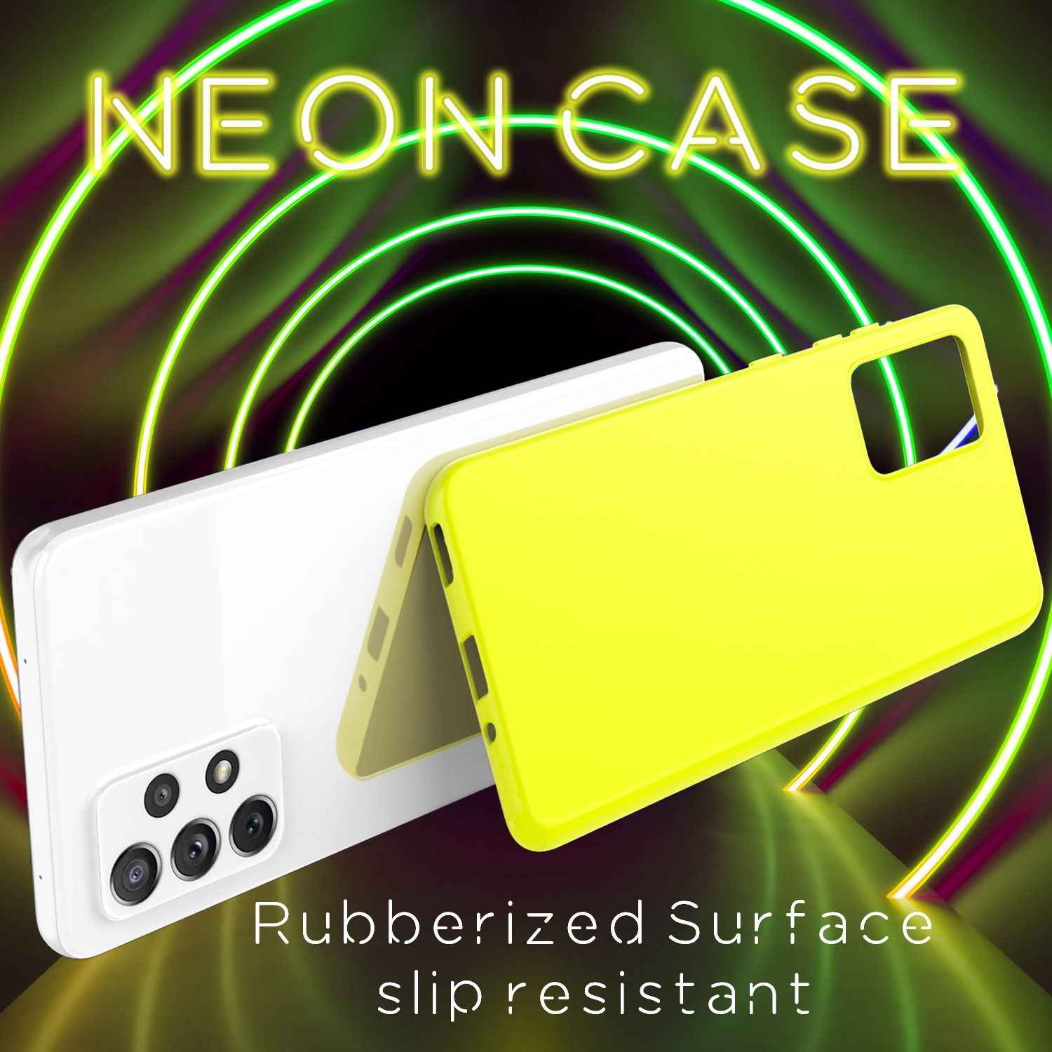 Für Samsung Galaxy A33 - Bunte Neon Silikon Hülle Rutschfest Dünn Schutz Cover