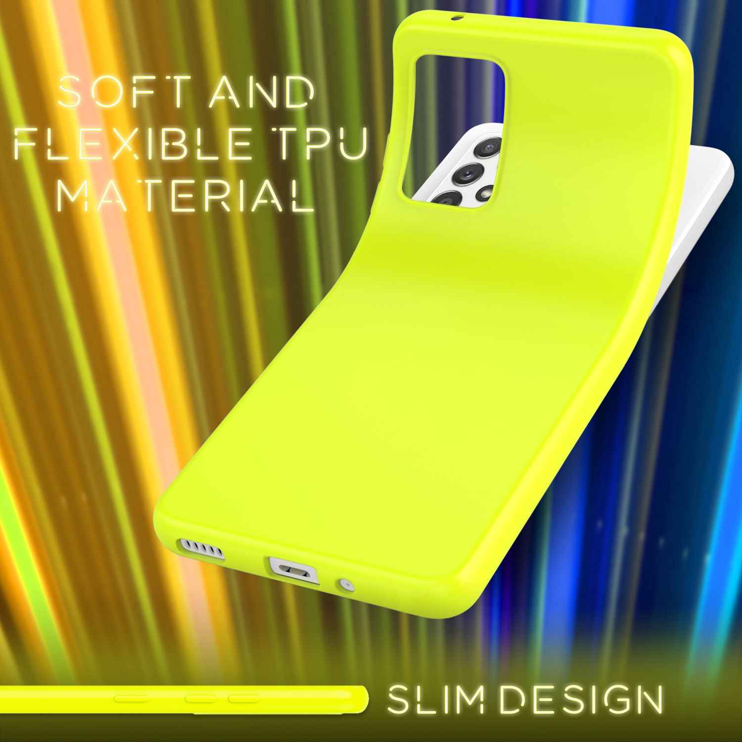 Für Samsung Galaxy A33 - Bunte Neon Silikon Hülle Rutschfest Dünn Schutz Cover