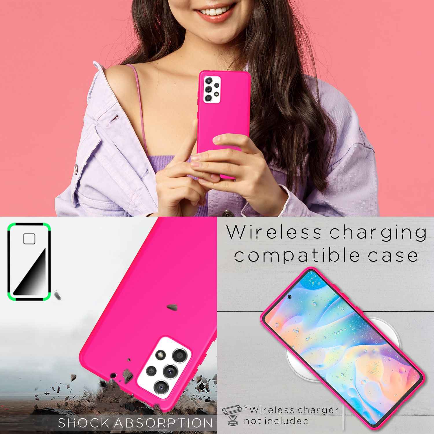 Für Samsung Galaxy A33 - Bunte Neon Silikon Hülle Rutschfest Dünn Schutz Cover