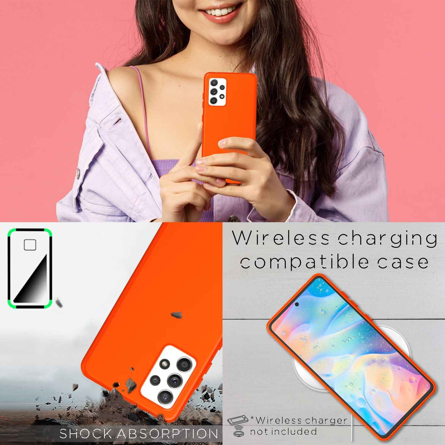 Für Samsung Galaxy A33 - Bunte Neon Silikon Hülle Rutschfest Dünn Schutz Cover