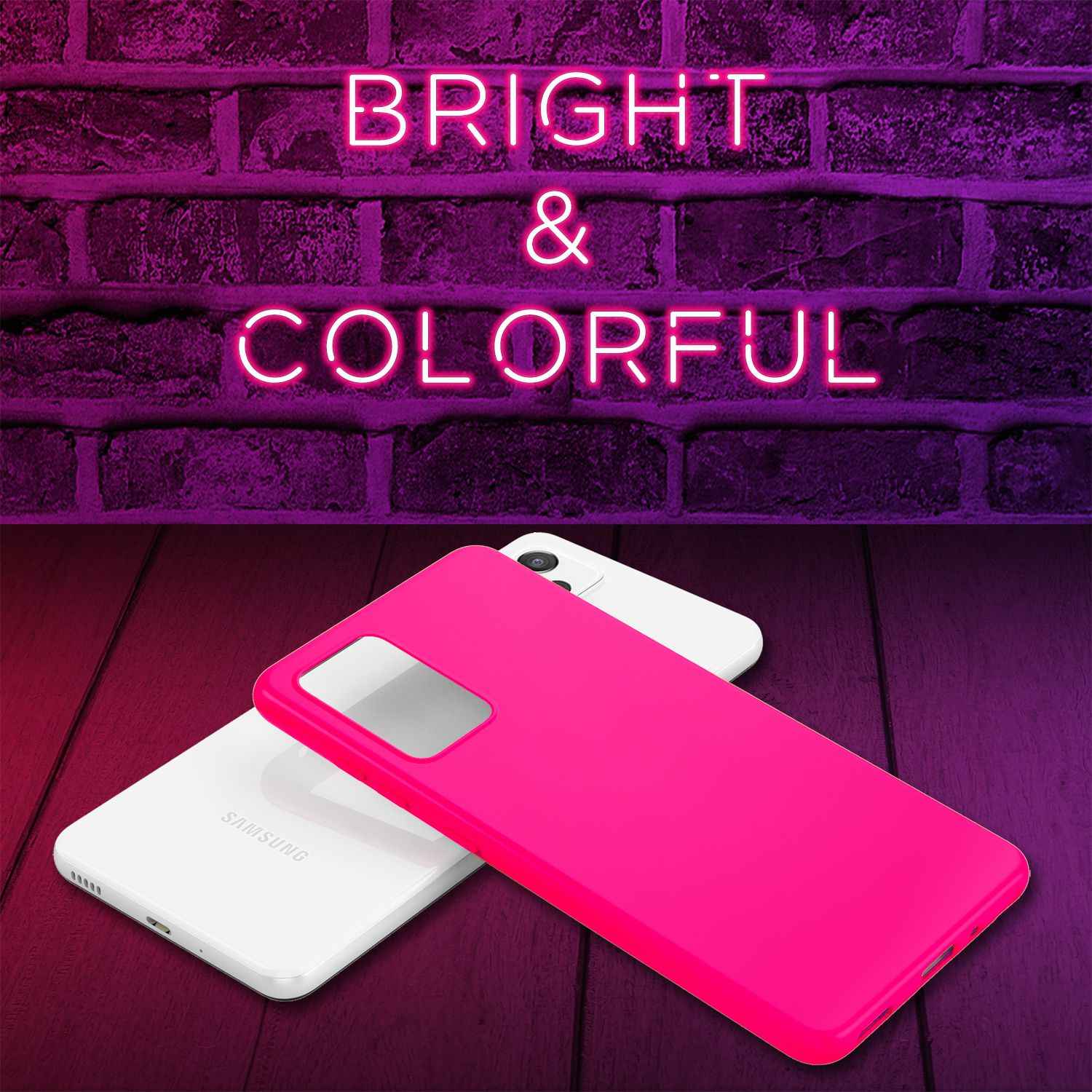Für Samsung Galaxy A33 - Bunte Neon Silikon Hülle Rutschfest Dünn Schutz Cover