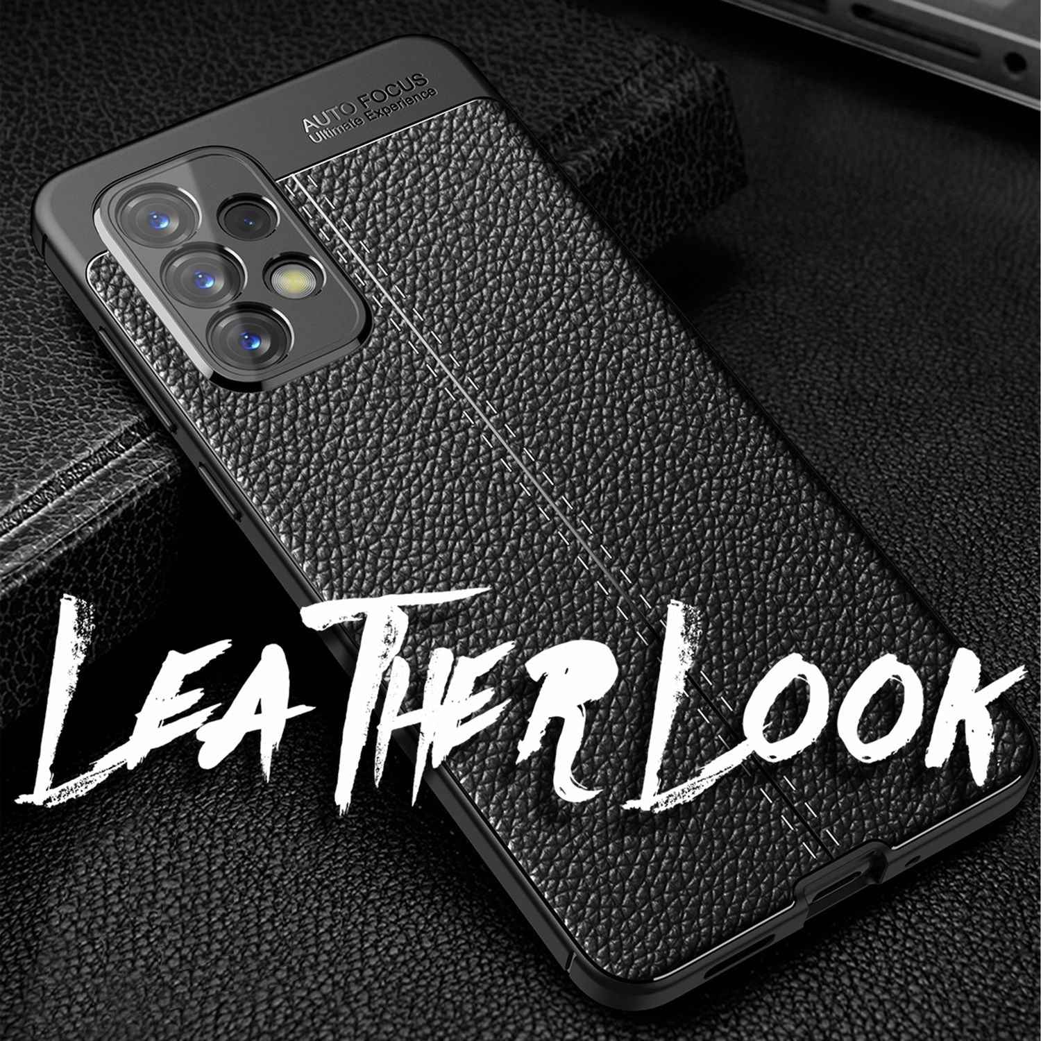Für Samsung Galaxy A33 - Leder Look Case Anti-Fingerabdruck Silikon Handy Hülle