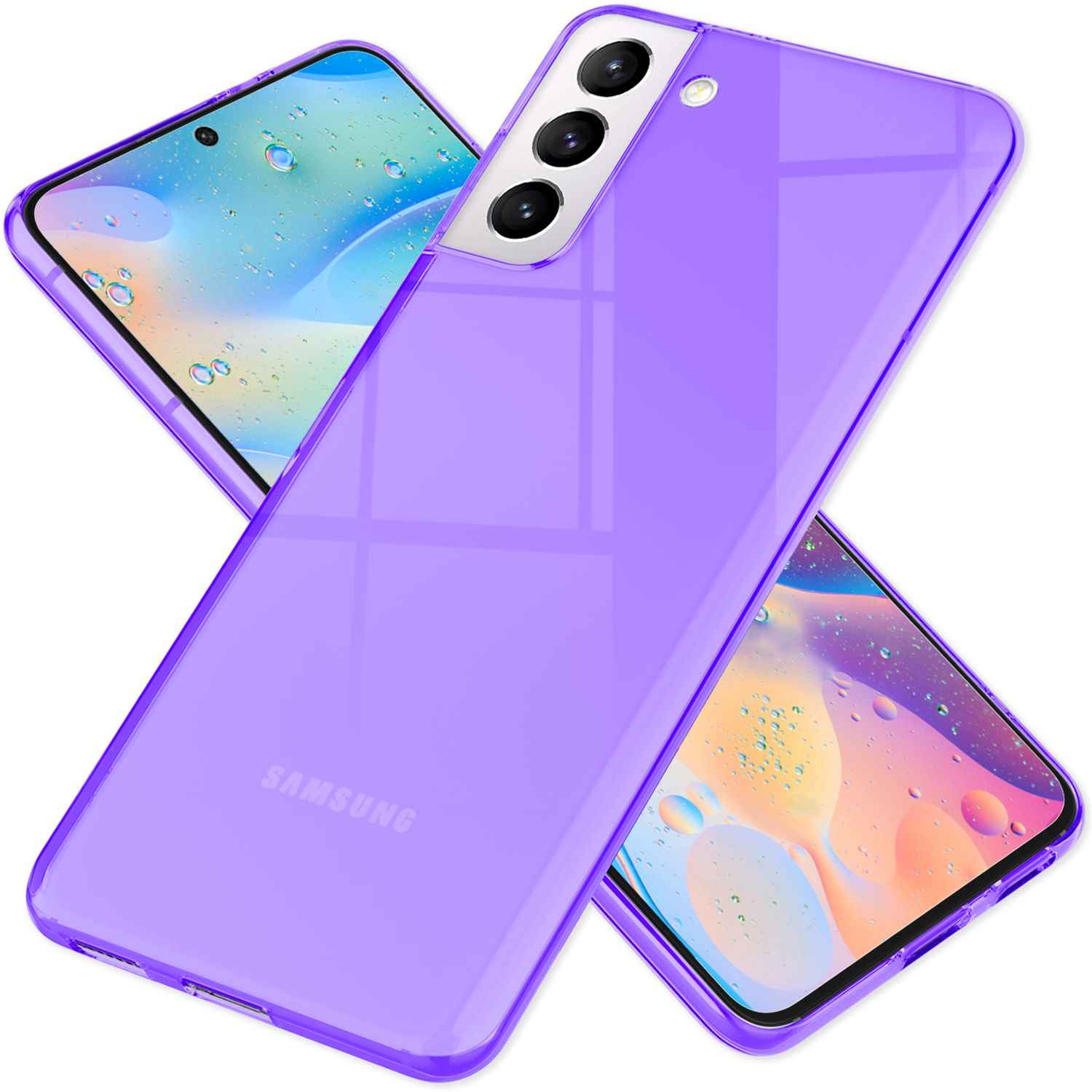 NALIA Klare Neon Silikonhülle für Samsung Galaxy S21 FE, Durchsichtig Bunt Leuchtend Anti-Gelb Vergilbungsfrei, Robuste Handyhülle Schutzhülle