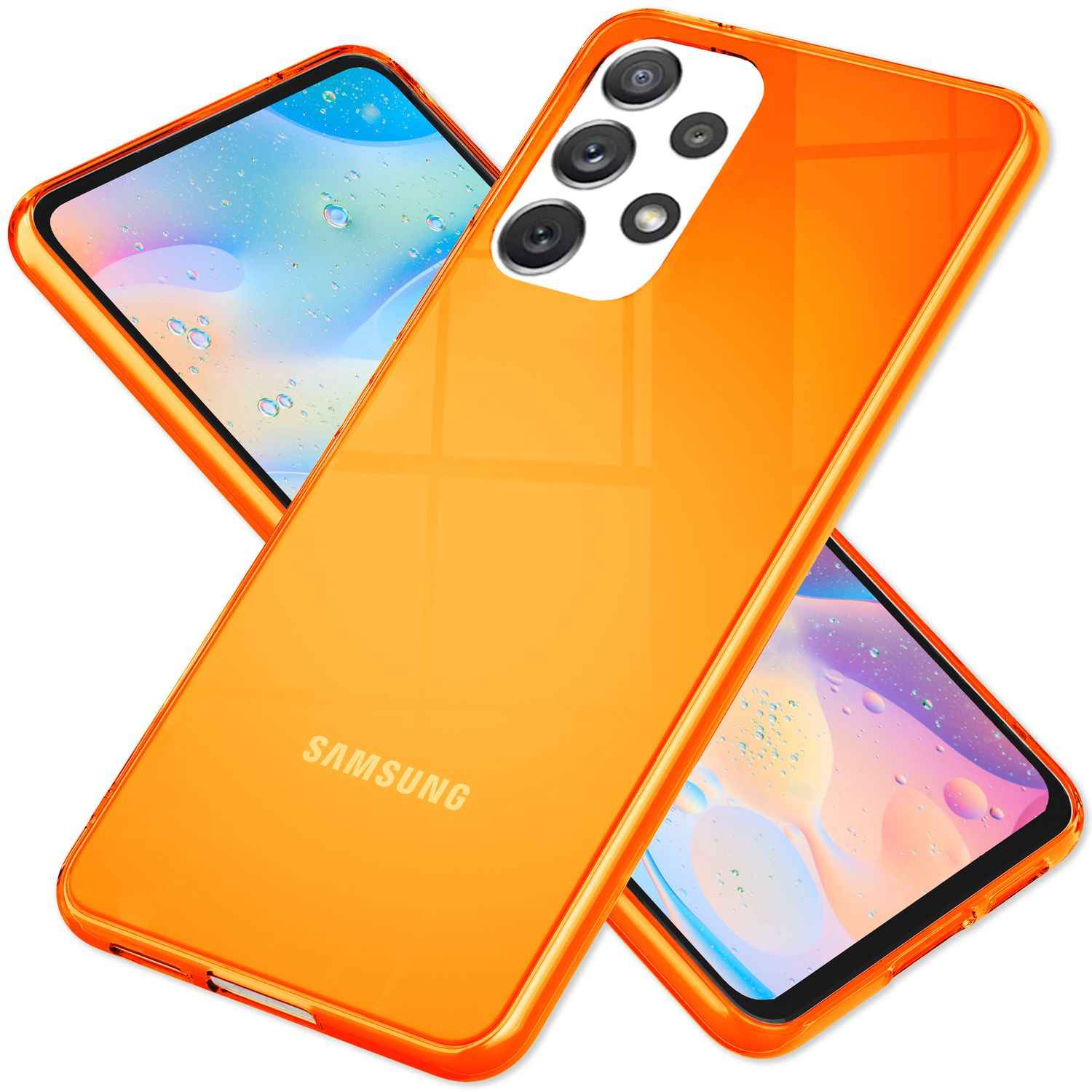 Klare Neon Silikonhülle für Samsung Galaxy A53, Handy Hülle Schutz TPU Case