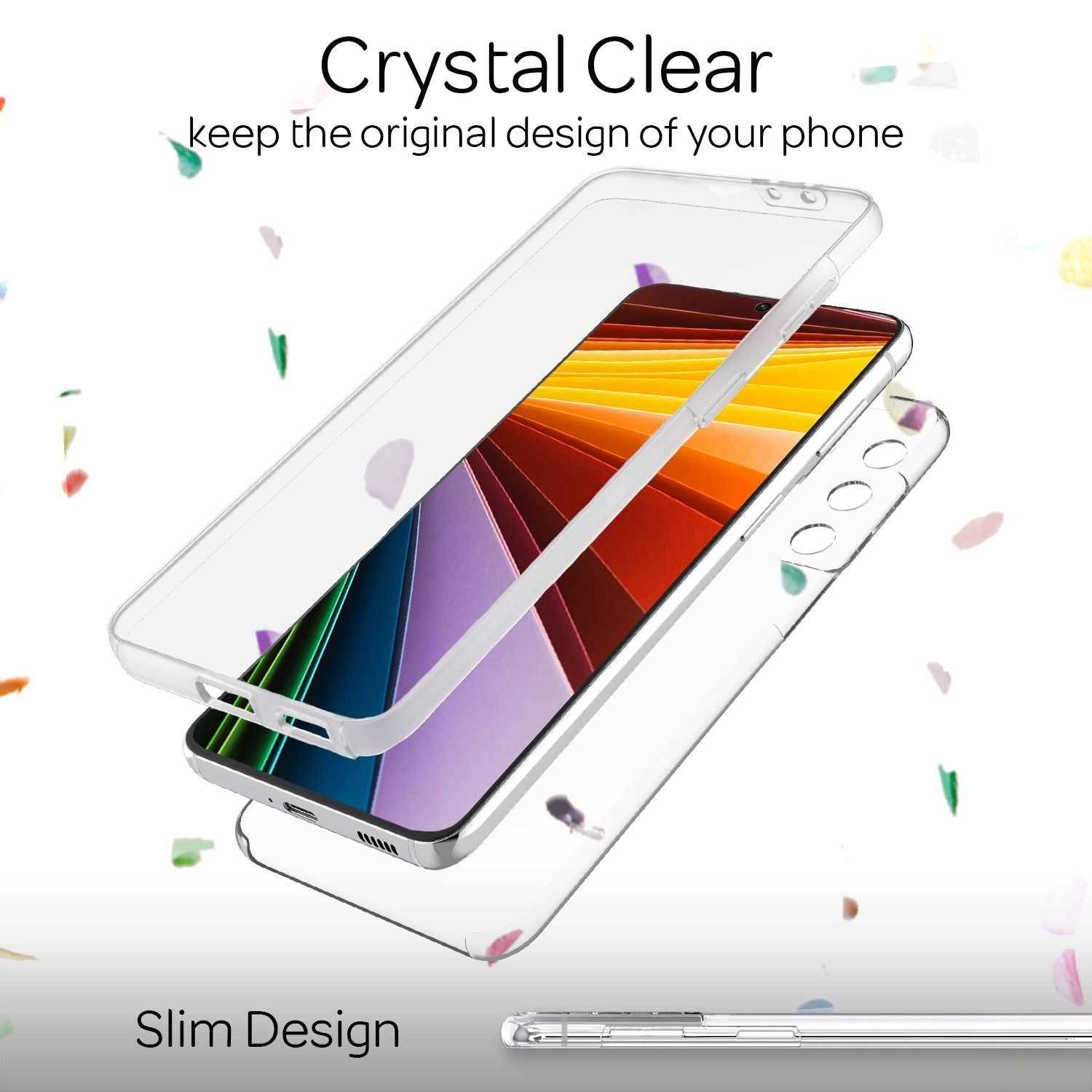 NALIA Klare 360° Schutzhülle für Samsung Galaxy S22 Plus, Komplettschutz Transparent Anti-Gelb Durchsichtig Robust, Hardcase & Silikon & Displayschutz