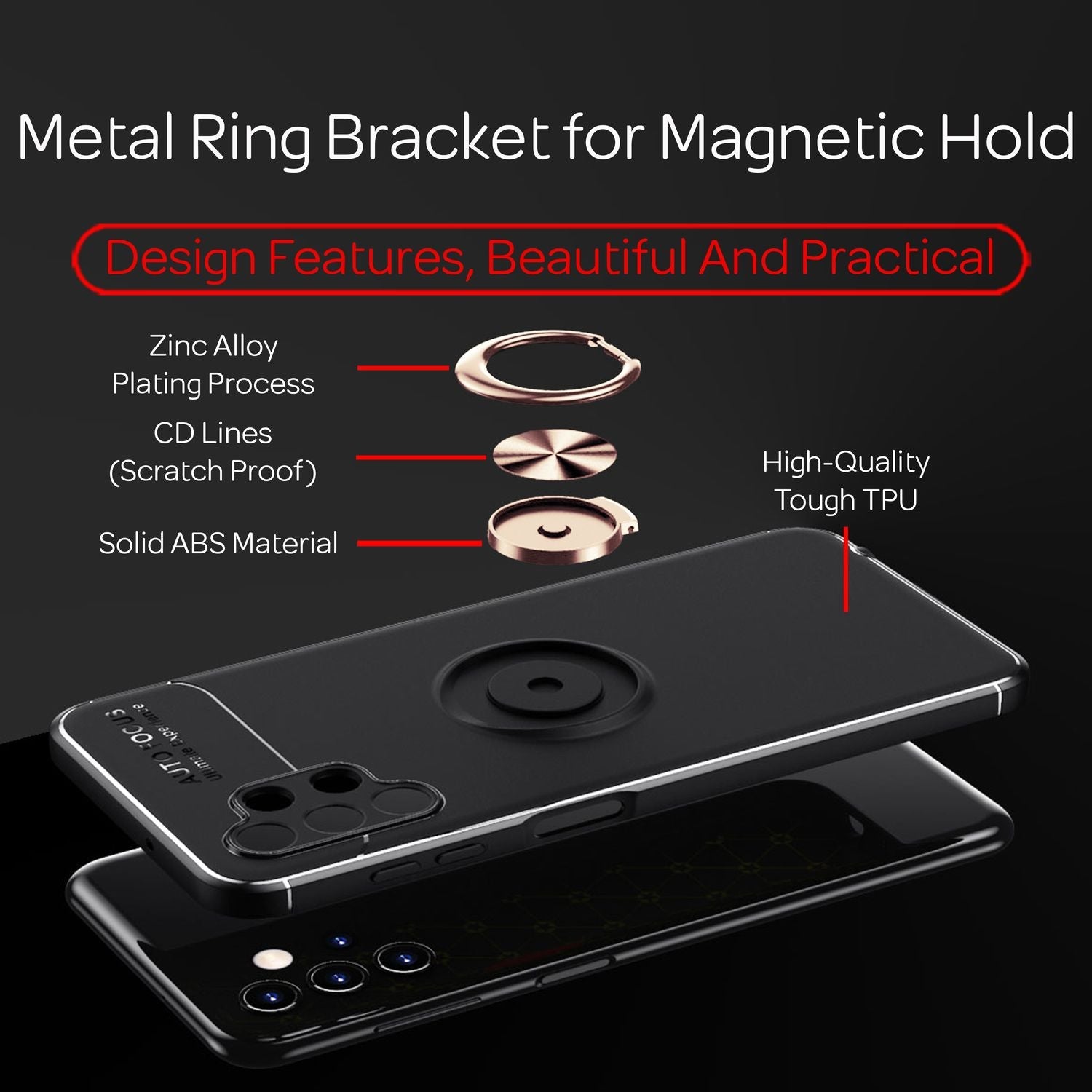 Samsung Galaxy A13 Hülle in Matt-Schwarz, Standfunktion, von Zeus