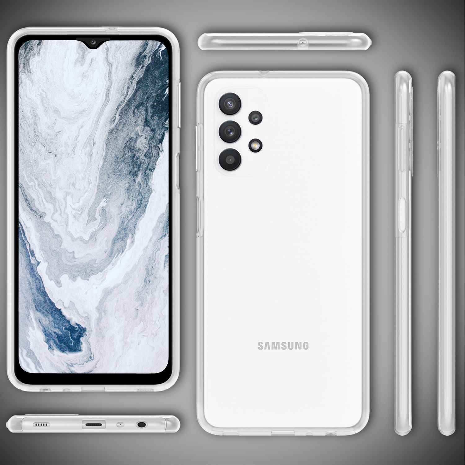 Für Samsung Galaxy A13 - Klare 360° Schutzhülle Anti-Gelb Robust Etui