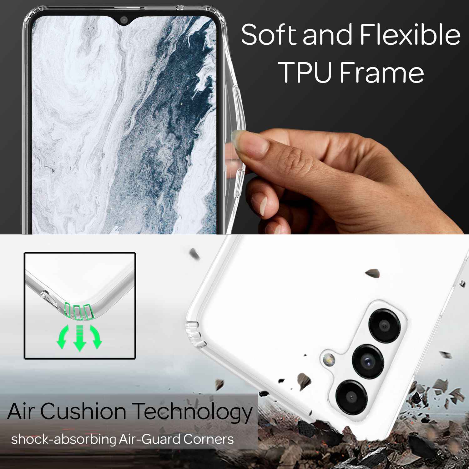 Hülle für Samsung Galaxy A13 5G Klar Anti-Gelb Kratzfest Hardcase Schutzhülle