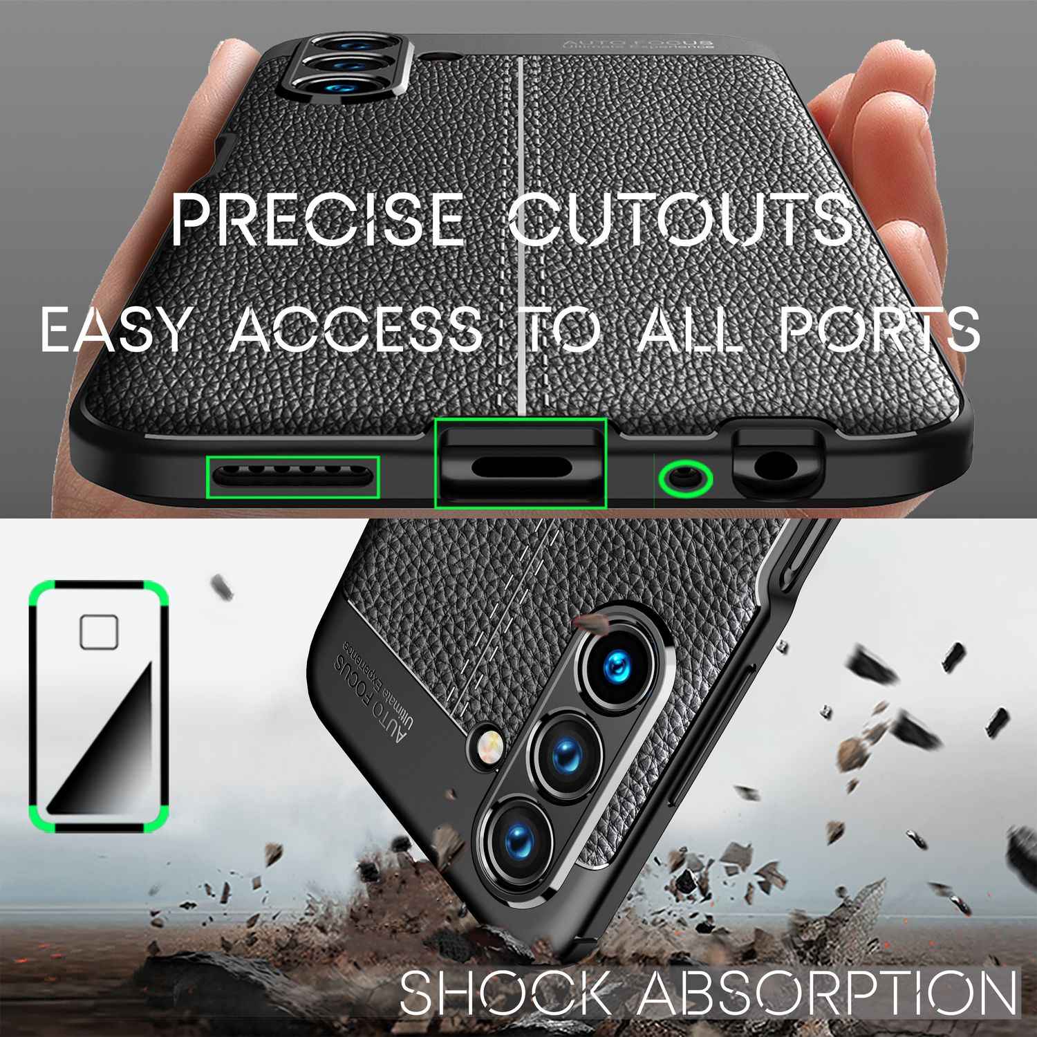 Hülle für Samsung Galaxy A13 5G Leder Look Cover Silikonhülle Case Schutzhülle