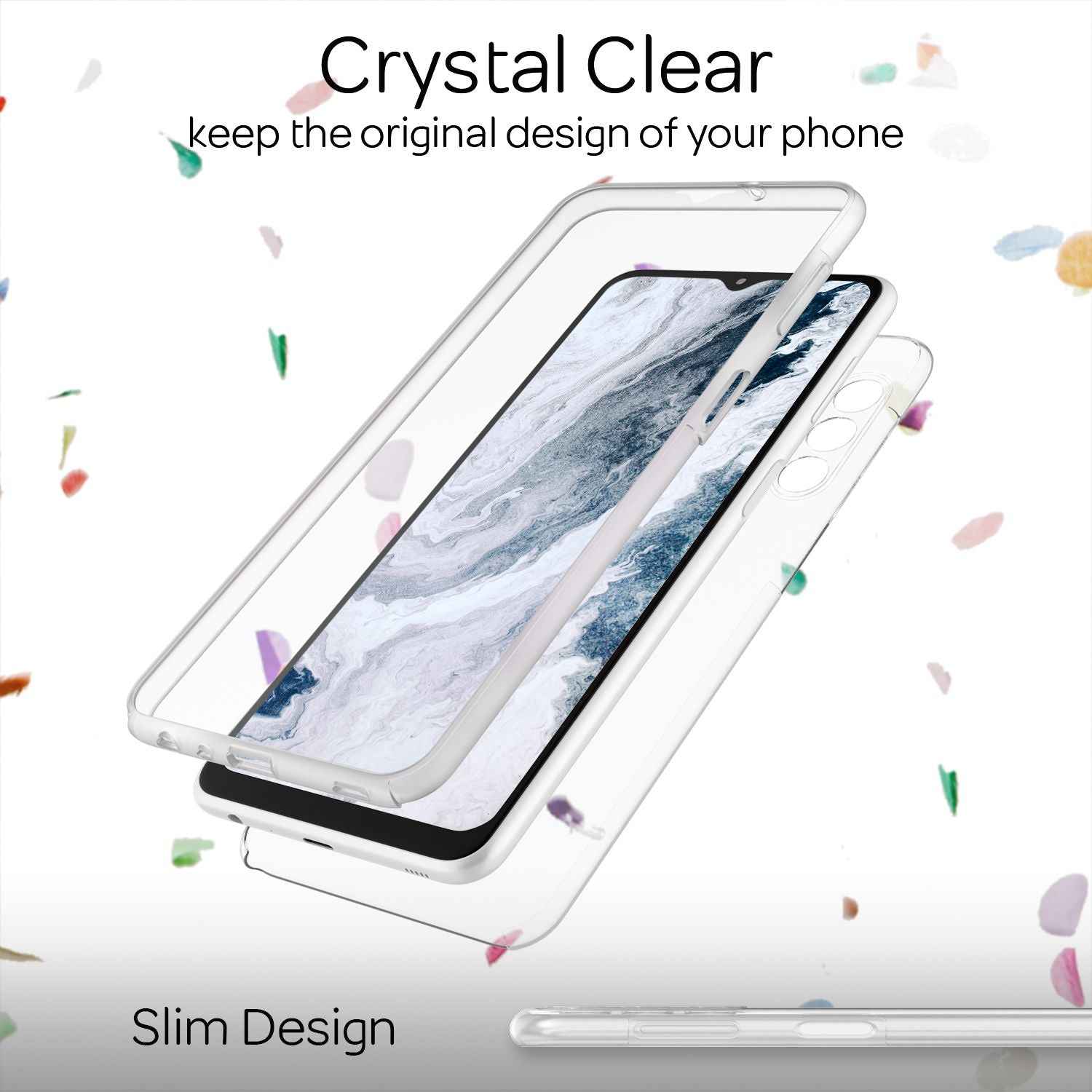 Hülle für Samsung Galaxy A13 5G 360° Schutzhülle Klar Full Cover Display Schutz