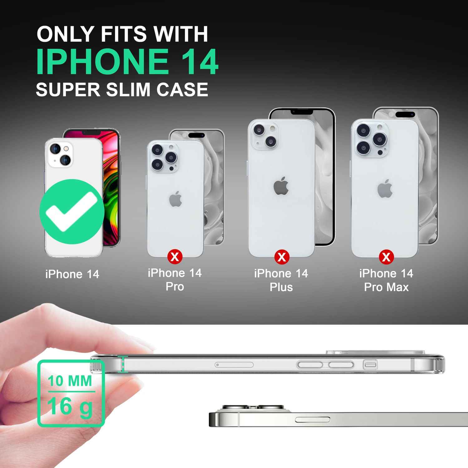 Hülle für iPhone 14 - Klar Kratzfest Transparent Hard Back Case & Silikon Bumper