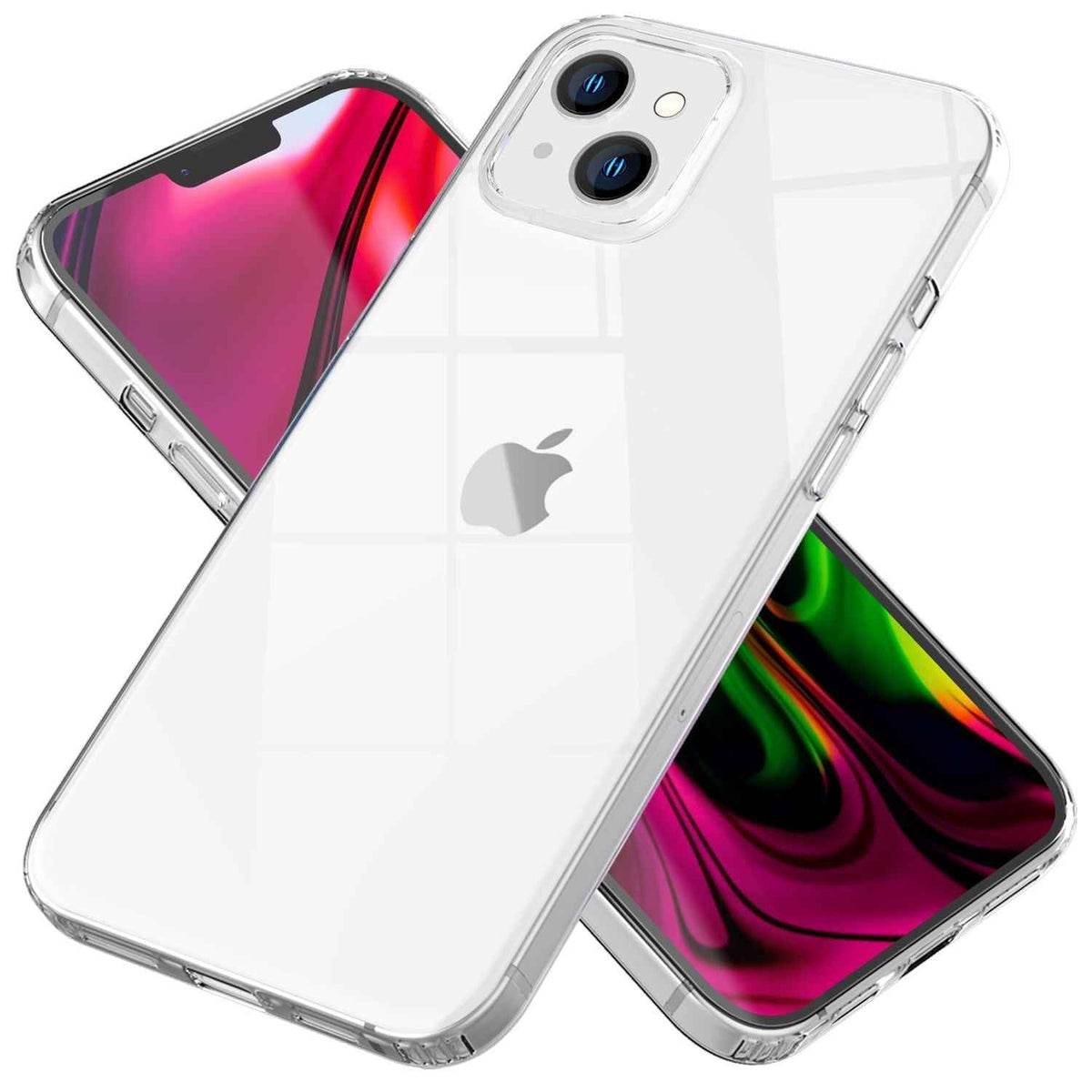 Hülle für iPhone 14 Plus - Klar Kratzfest Transparent Hard Case & Silikon Bumper