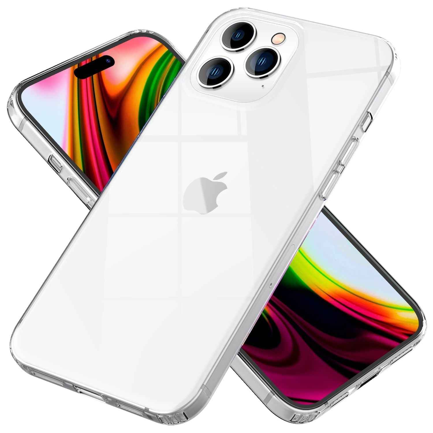 Hülle für iPhone 14 Pro - Klar Kratzfest Transparent Hard Case & Silikon Bumper