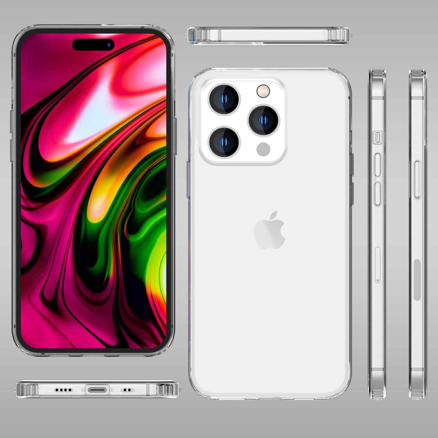 Hülle für iPhone 14 Pro Max - Klar Kratzfest Transparent Hard Case & TPU Silikon