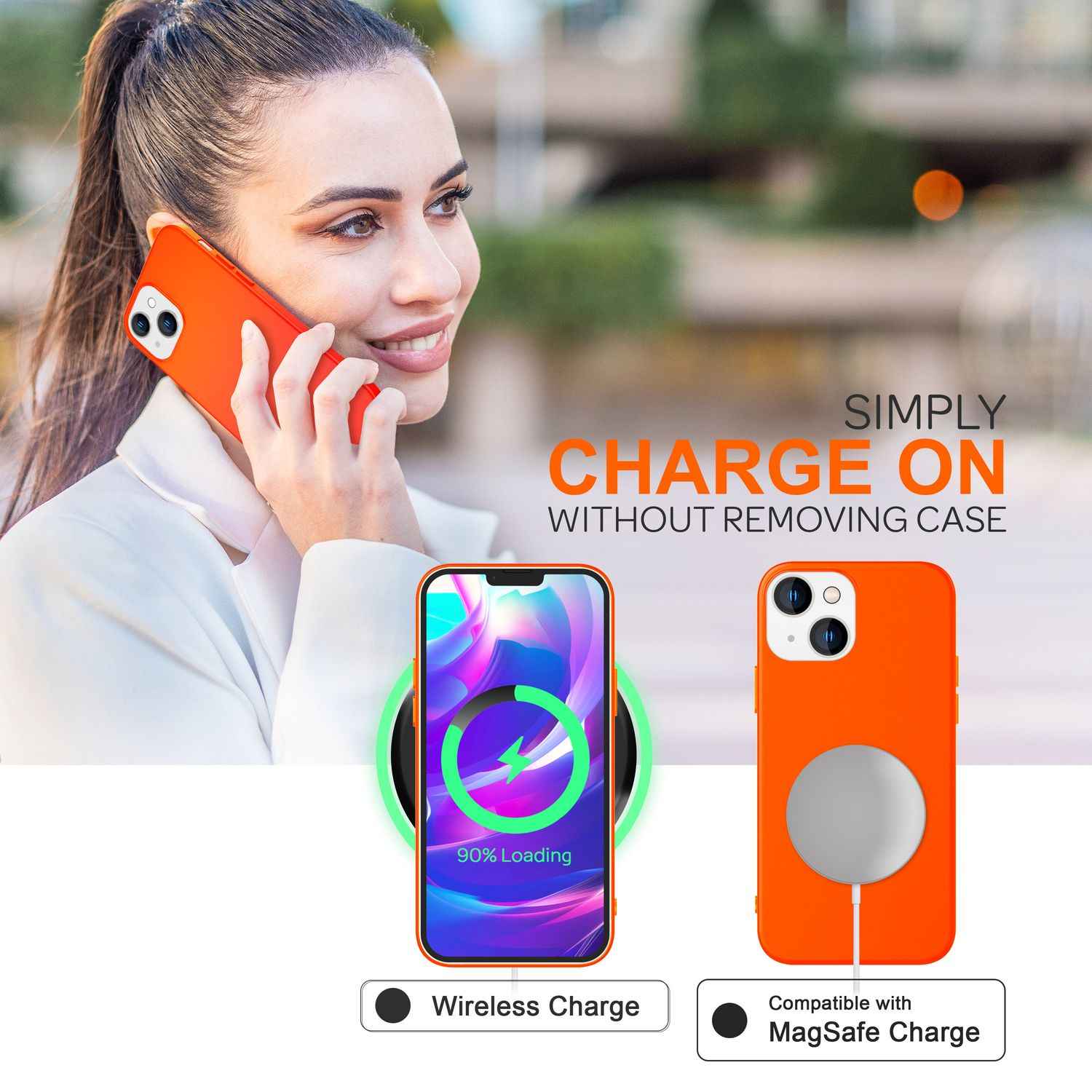 Hülle für iPhone 14 Plus - Bunte Neon Silikon Handyhülle Samtig Rutschfest Cover