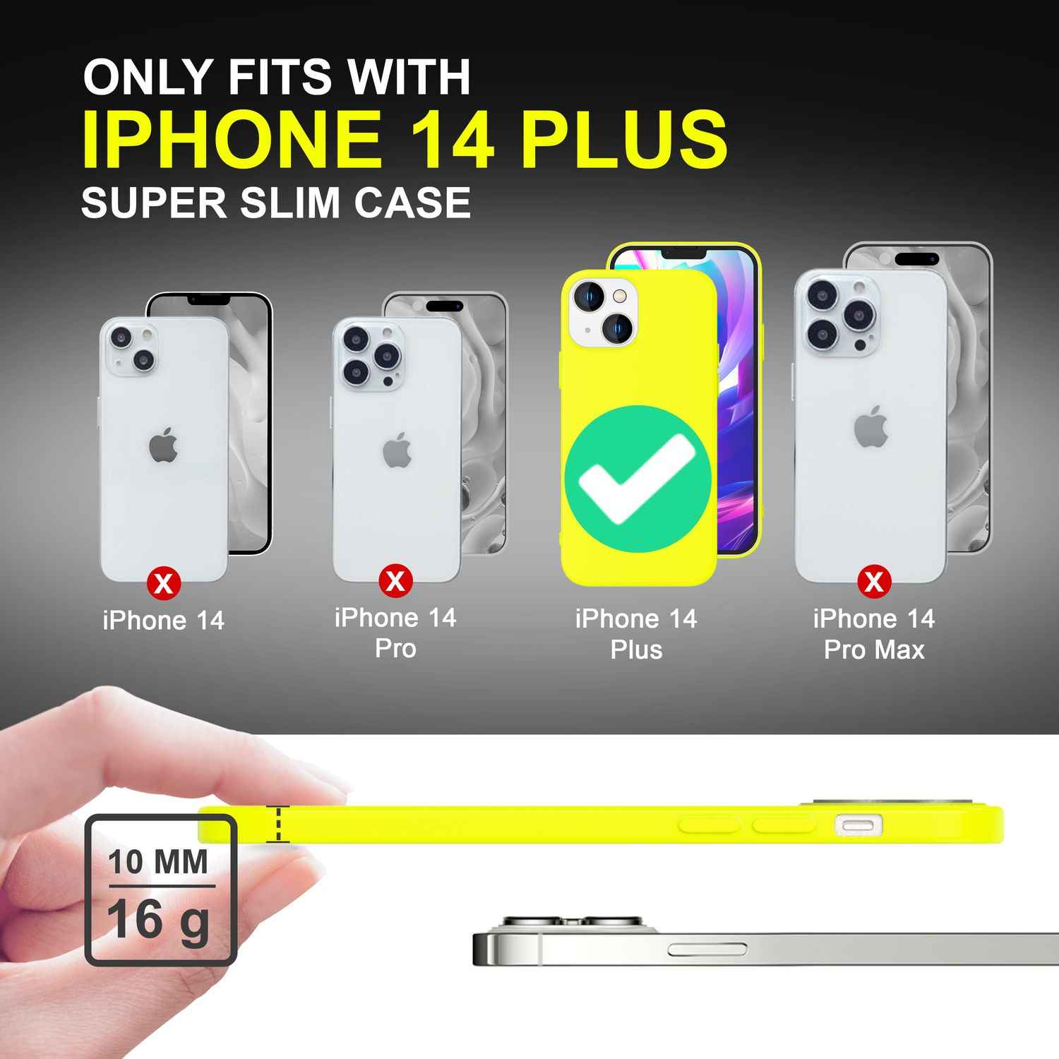 Hülle für iPhone 14 Plus - Bunte Neon Silikon Handyhülle Samtig Rutschfest Cover