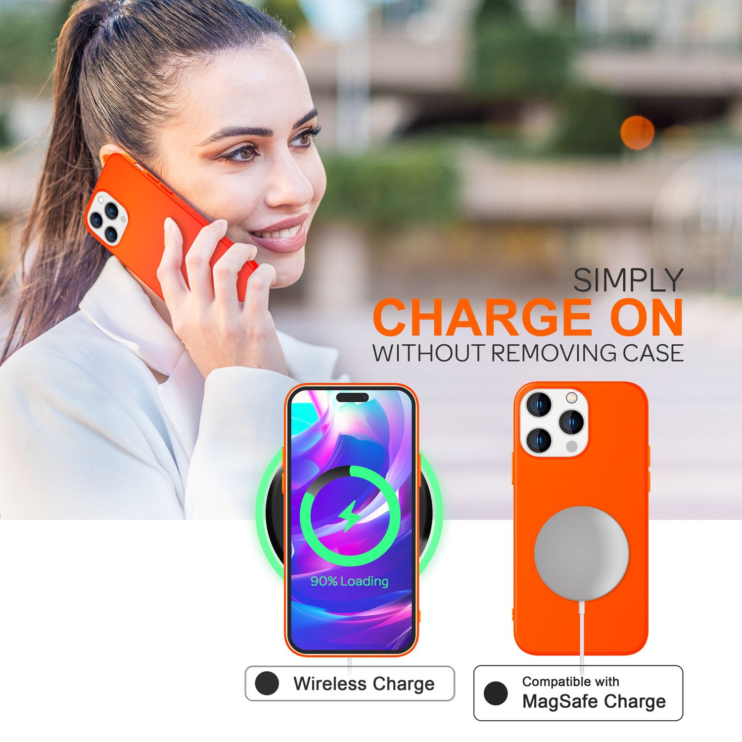 Bunte Neon Silikon Handyhülle von Zeus, schützend und weich für iPhone 14 Pro