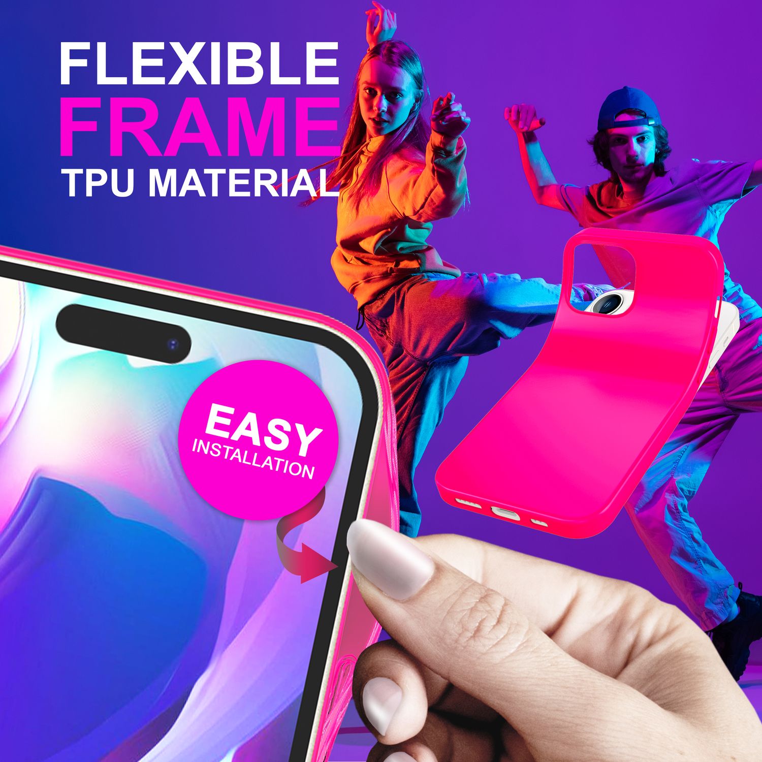 Bunte Neon Silikon Handyhülle von Zeus, idealer Schutz für iPhone 14 Pro