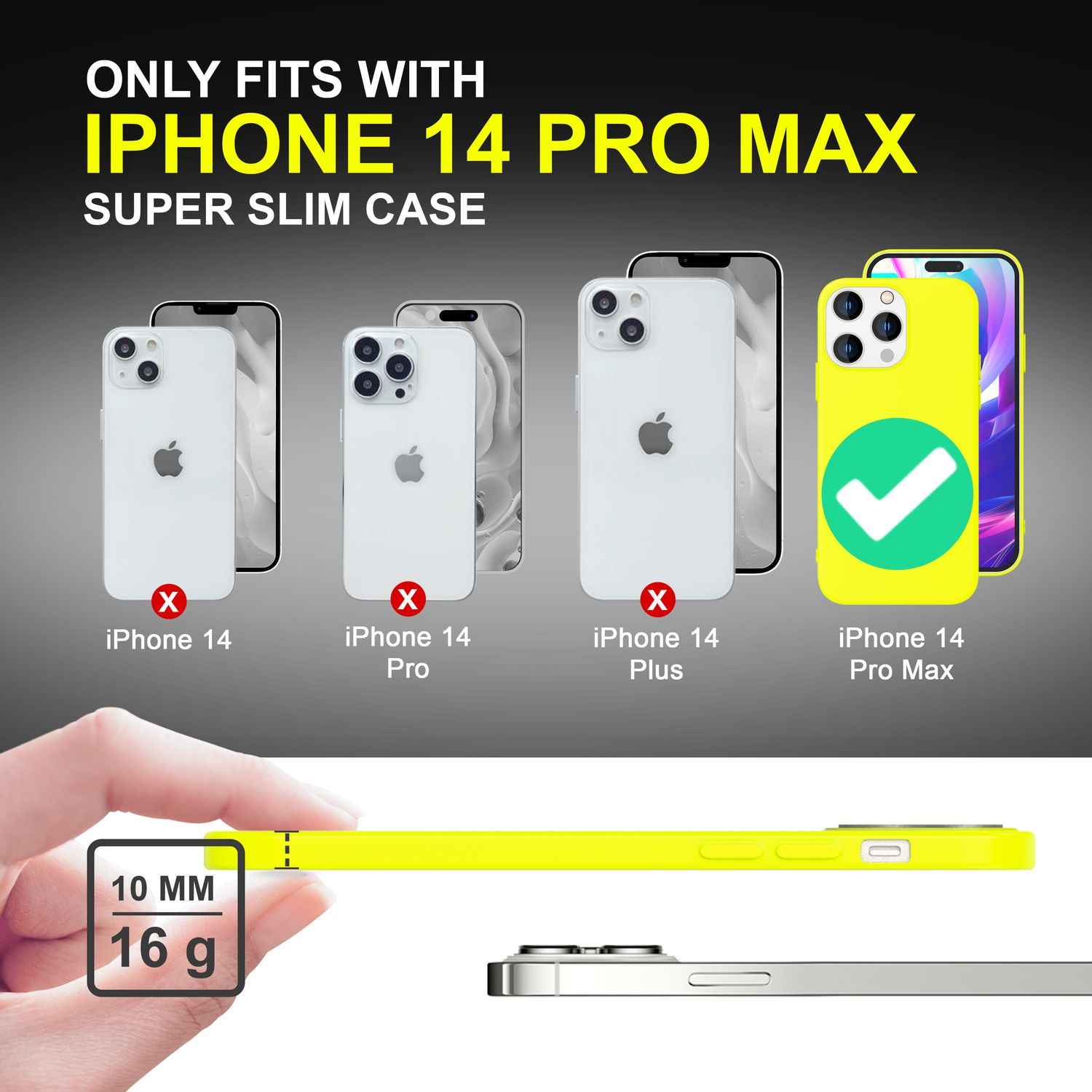 Hülle für iPhone 14 Pro Max - Bunte Neon Silikon Handyhülle Samtig Weich Cover