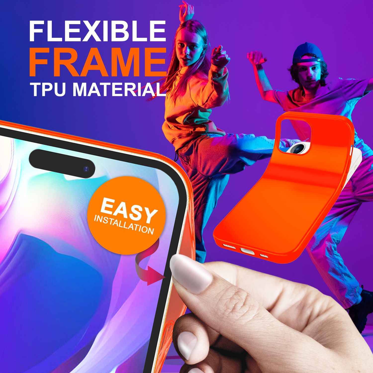 Hülle für iPhone 14 Pro Max - Bunte Neon Silikon Handyhülle Samtig Weich Cover