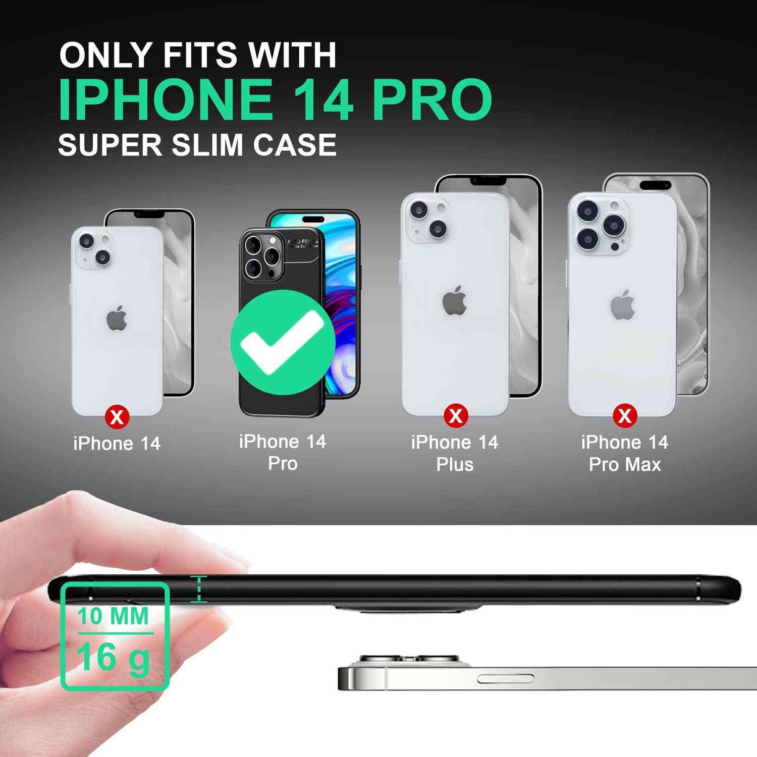 Hülle für iPhone 14 Pro - Matt Schwarz Ring Handyhülle Aufsteller Ständer Cover