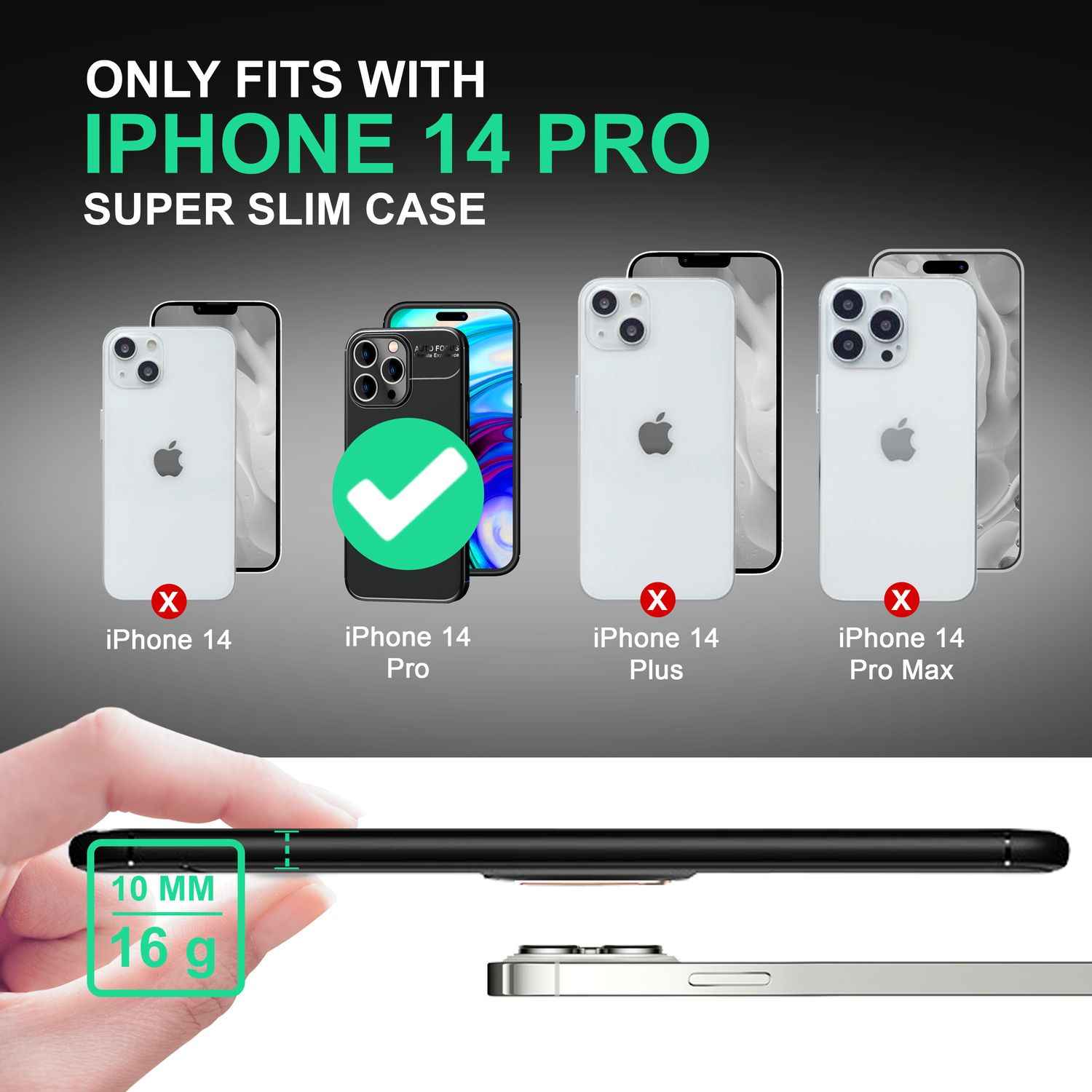 Hülle für iPhone 14 Pro - Matt Schwarz Ring Handyhülle Aufsteller Ständer Cover