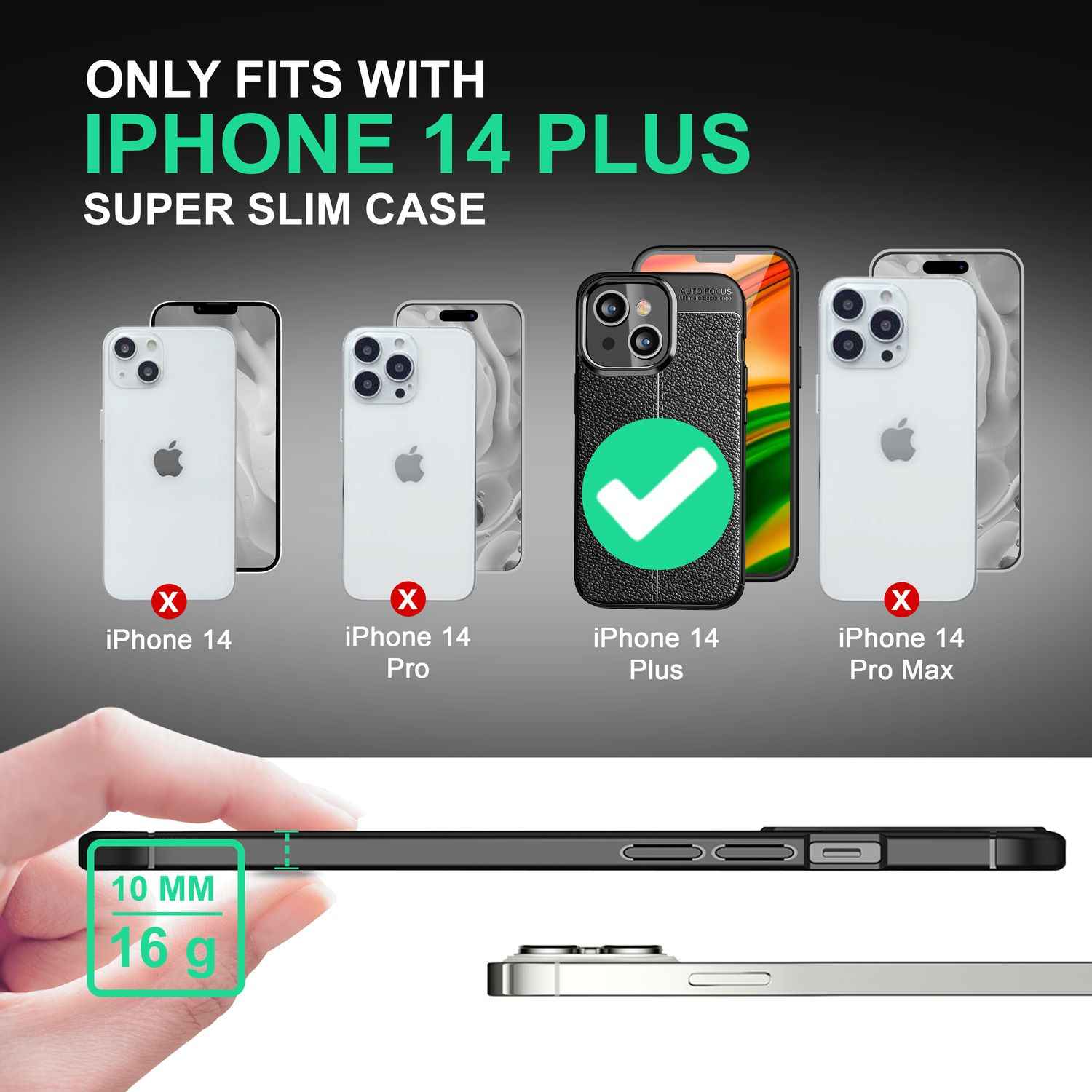 Hülle für iPhone 14 Plus - Leder Look Cover Silikon Handyhülle Anti-Fingerprint