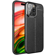 Hülle für iPhone 14 Pro Max - Leder Look Cover Silikon Handyhülle Schutz Case