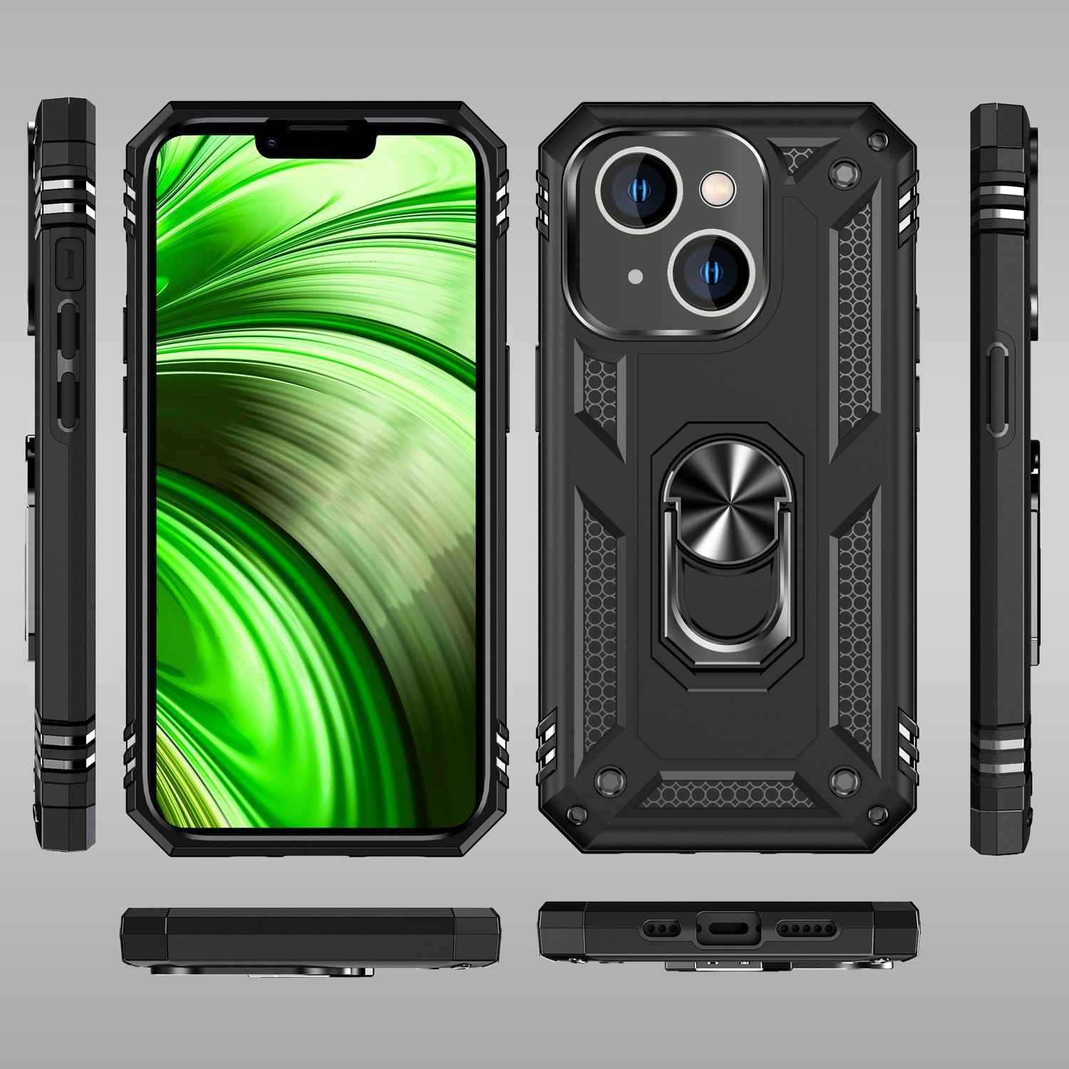 Ring Hülle für iPhone 14 Plus - Military Schutz Stoßfest Outdoor Hard Case Cover