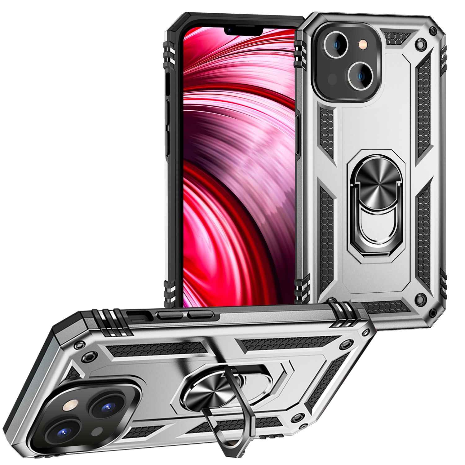 Ring Hülle für iPhone 14 Plus - Military Schutz Stoßfest Outdoor Hard Case Cover