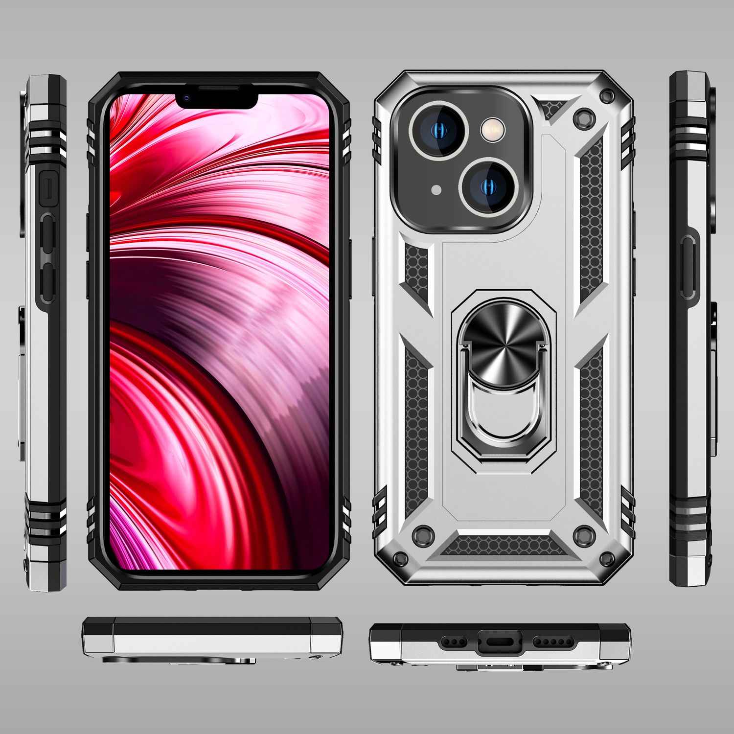 Ring Hülle für iPhone 14 Plus - Military Schutz Stoßfest Outdoor Hard Case Cover