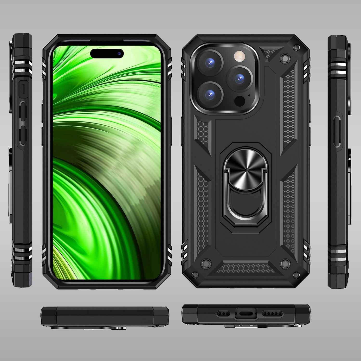 Ring Hülle für iPhone 14 Pro - Military Schutz Stoßfest Outdoor Hard Case Cover