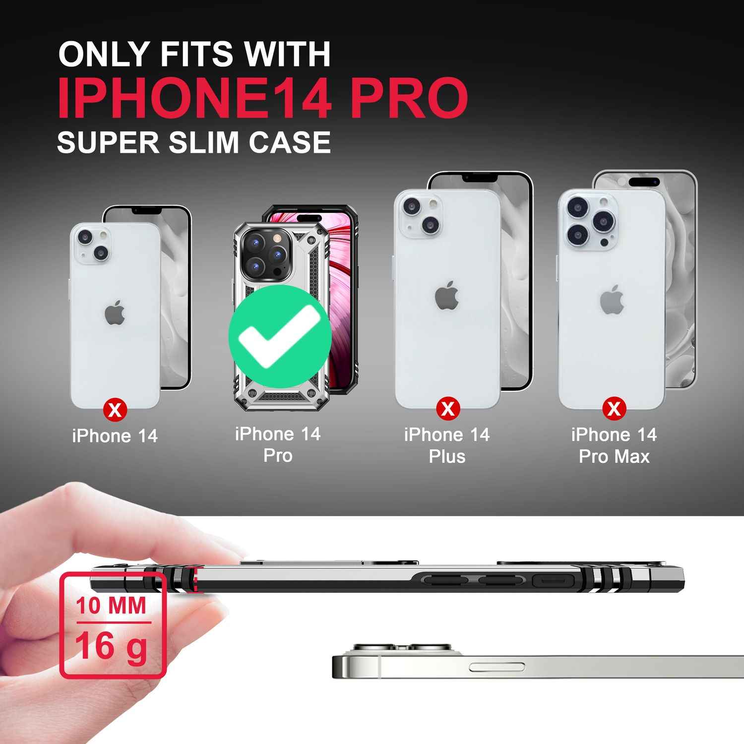 Ring Hülle für iPhone 14 Pro - Military Schutz Stoßfest Outdoor Hard Case Cover