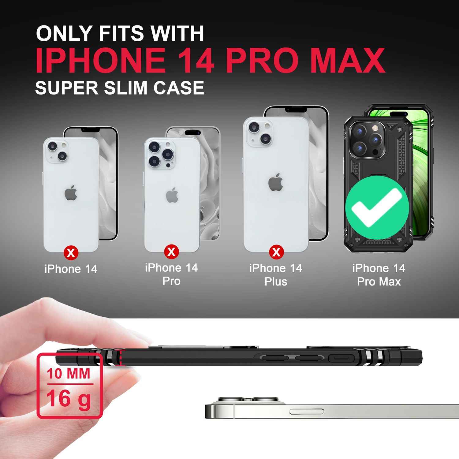 Ring Hülle für iPhone 14 Pro Max - Military Schutz Stoßfest Outdoor Hard Case