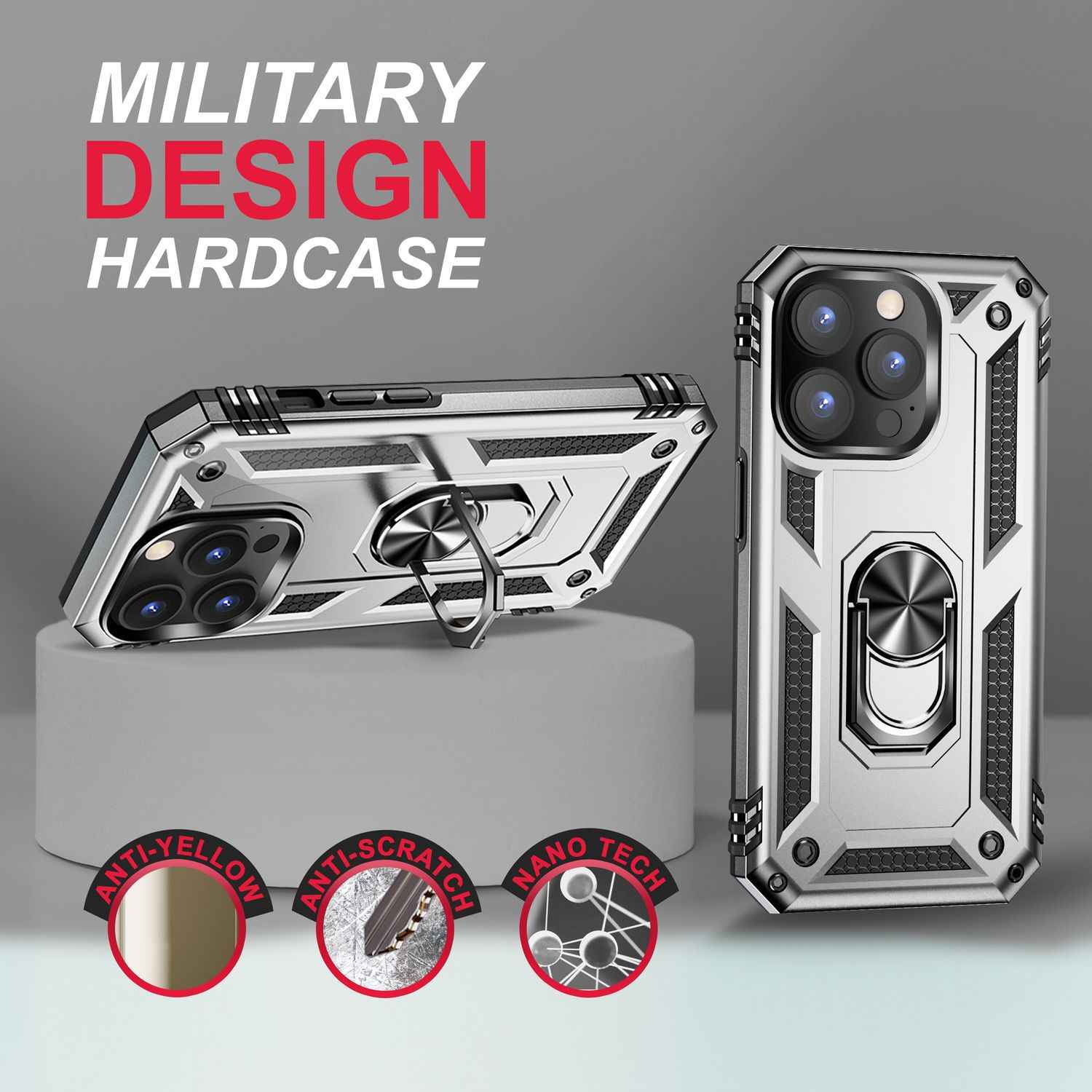 Ring Hülle für iPhone 14 Pro Max - Military Schutz Stoßfest Outdoor Hard Case