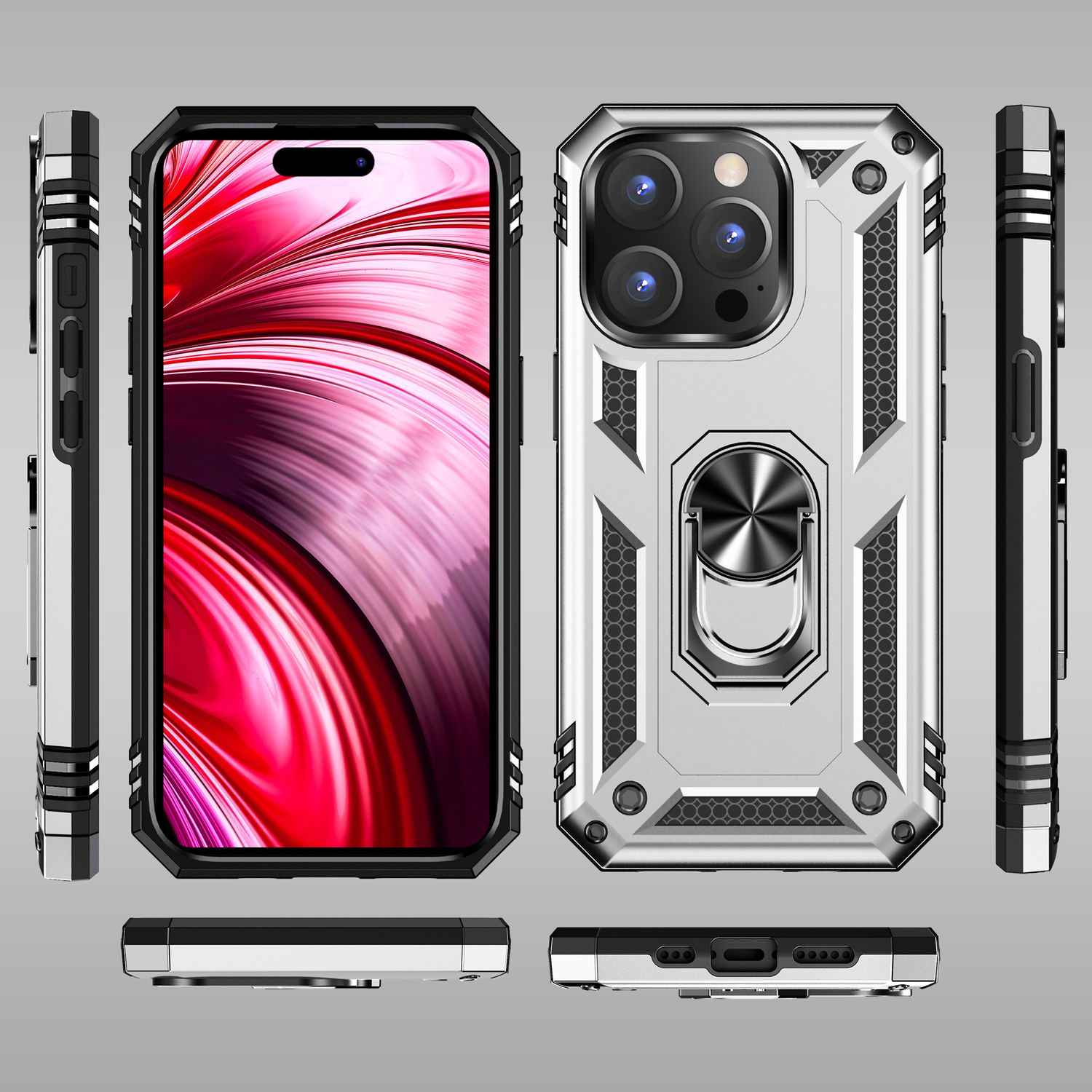 Ring Hülle für iPhone 14 Pro Max - Military Schutz Stoßfest Outdoor Hard Case