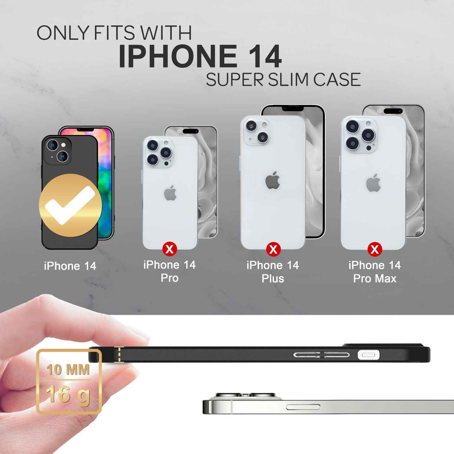Dünnes Hardcase für iPhone 14, Schutz Hülle 0,5mm Slim Handy Cover Rutschfest