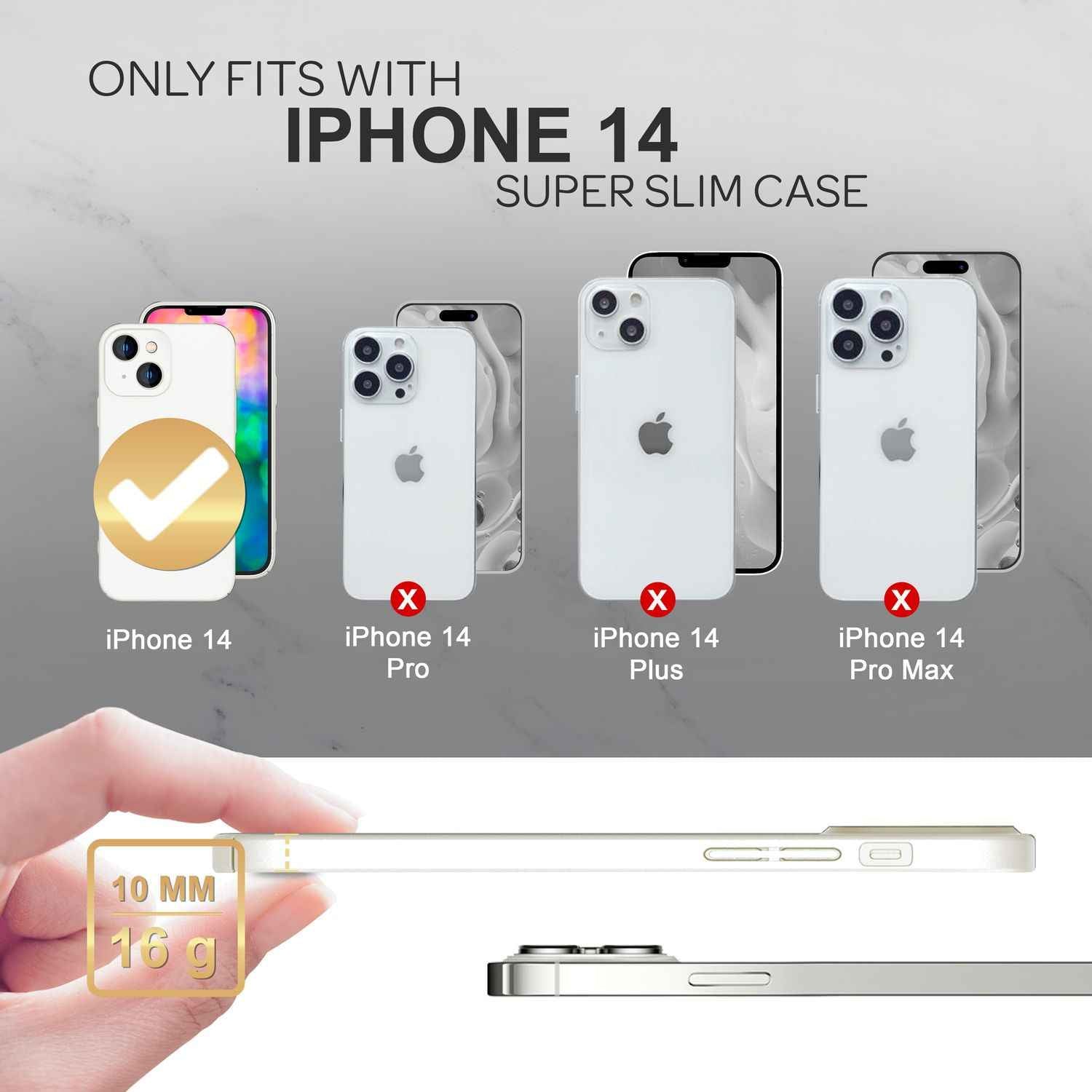 Dünnes Hardcase für iPhone 14, Schutz Hülle 0,5mm Slim Handy Cover Rutschfest