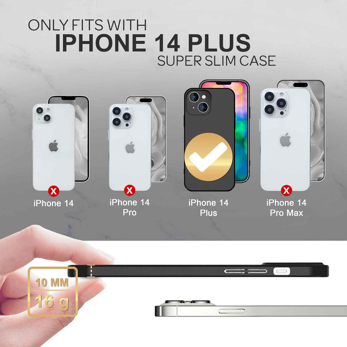 Dünnes Hardcase für iPhone 14 Plus, Schutz Hülle 0,5mm Slim Handy Cover Mattiert