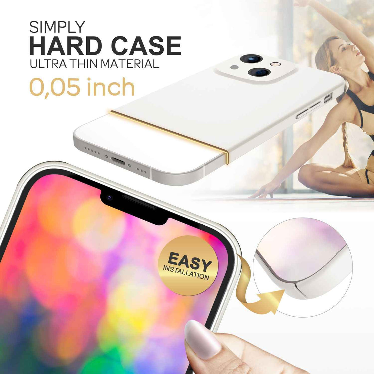 Dünnes Hardcase für iPhone 14 Plus, Schutz Hülle 0,5mm Slim Handy Cover Mattiert
