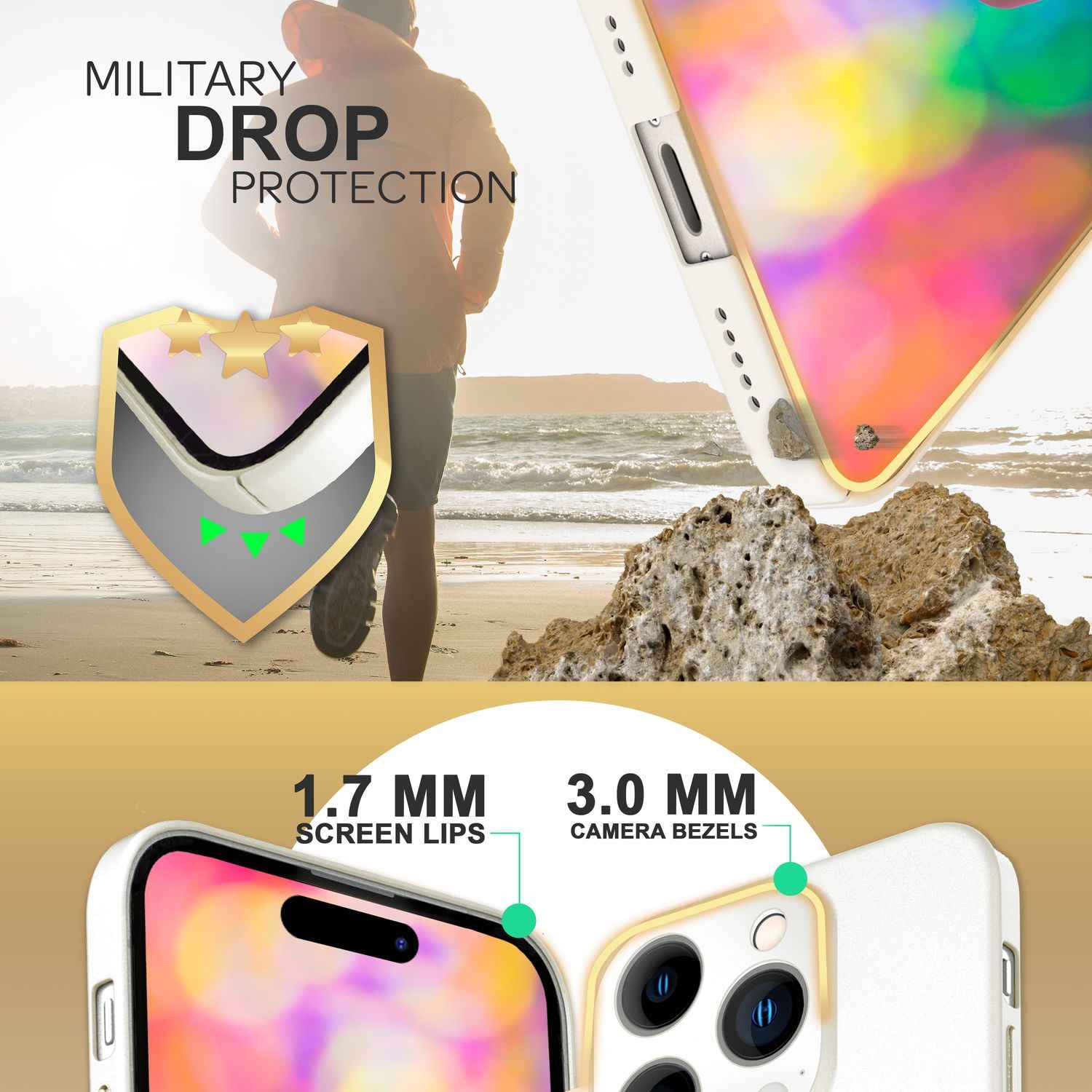 Dünnes Hardcase für iPhone 14 Pro, Schutz Hülle 0,5mm Slim Handy Cover Matt Case