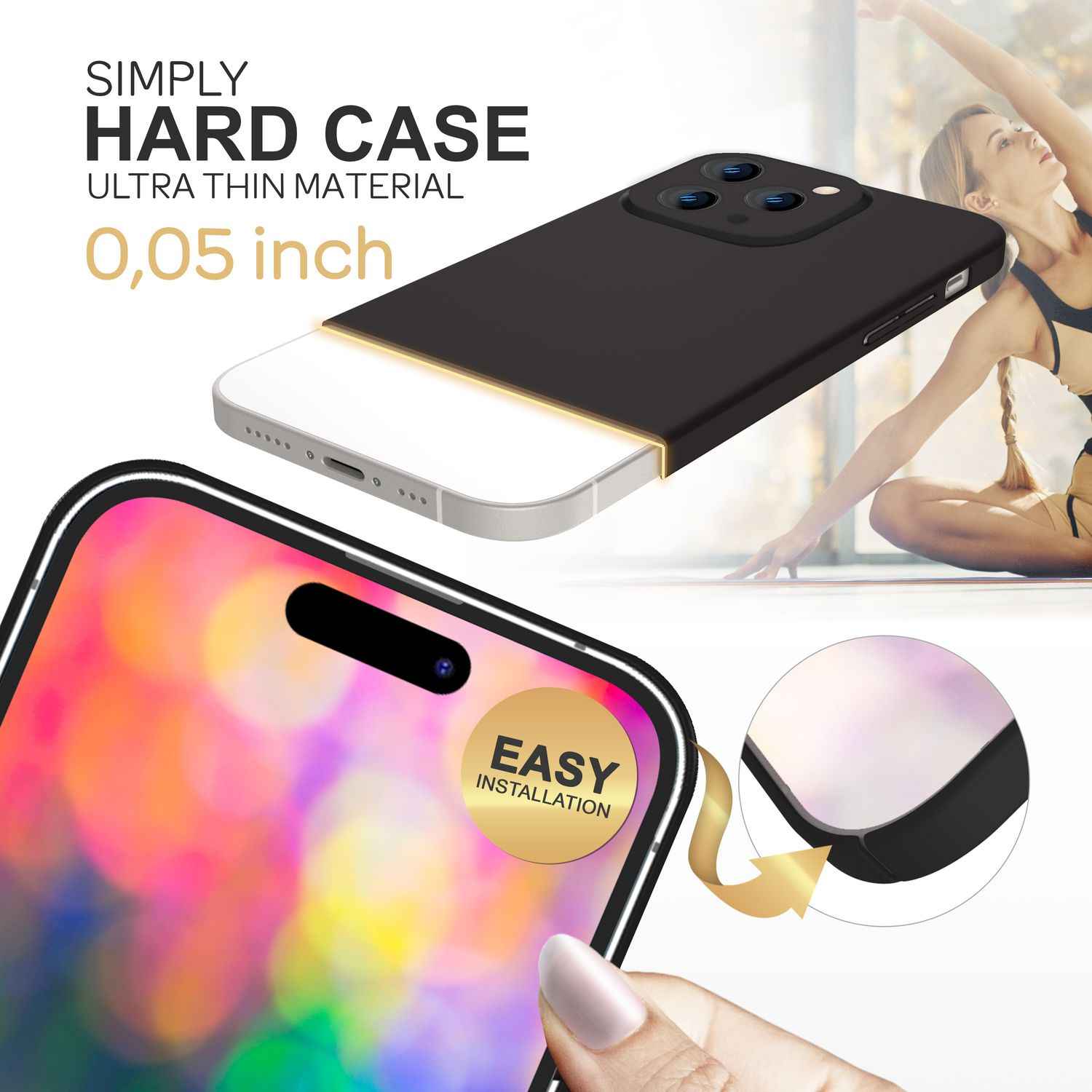 Dünnes Hardcase für iPhone 14 Pro Max, Schutz Hülle 0,5mm Slim Handy Cover Matt