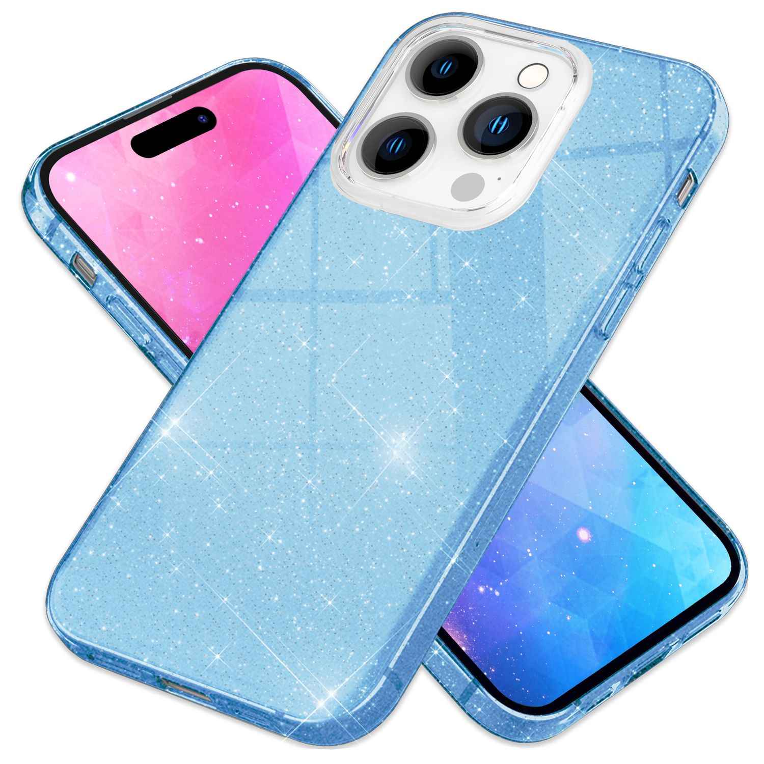 Hülle für iPhone 14 Pro - Glitzer Cover Bling Silikon Handyhülle Glitter Case