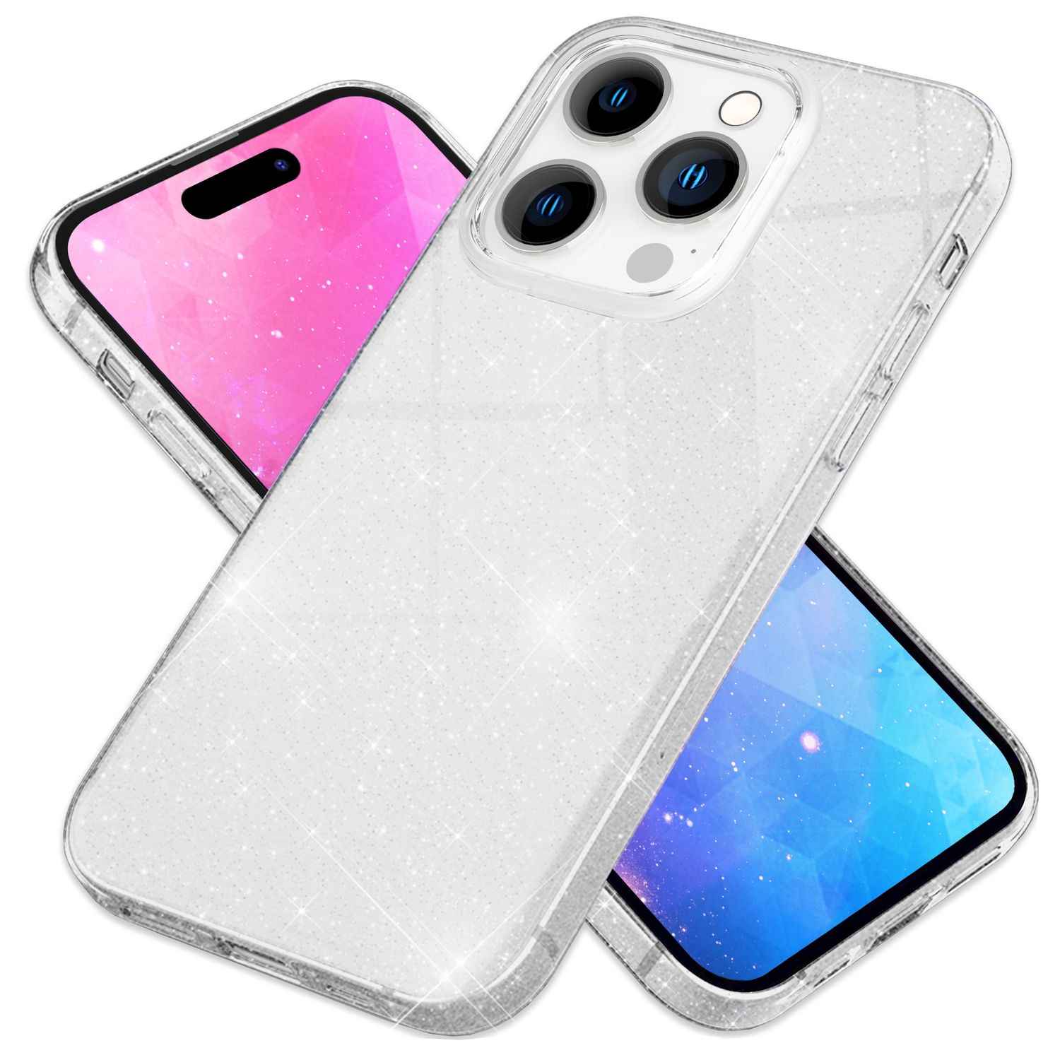 Hülle für iPhone 14 Pro Max - Glitzer Silikon Handyhülle Diamant Glitter Case