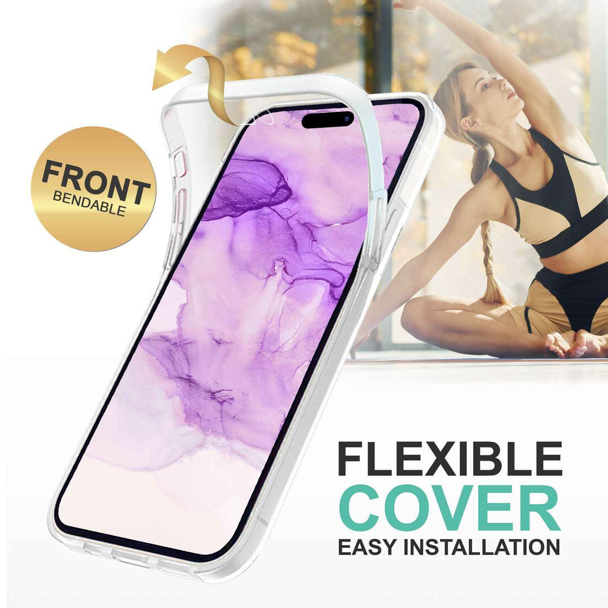 360° Hülle für iPhone 14 Pro - Klar Transparent Full Cover Case Display Schutz