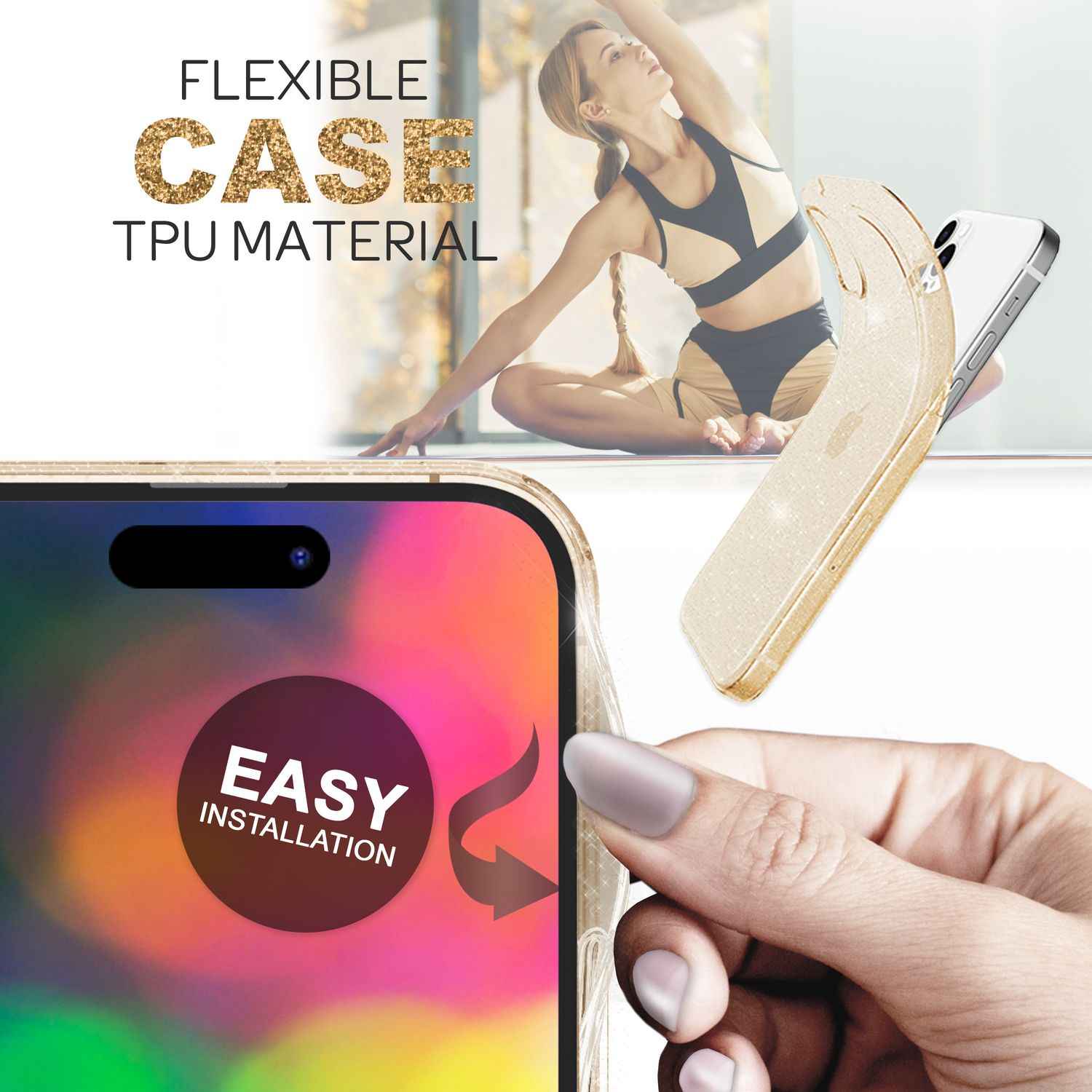 Hülle für iPhone 14 Pro Max - Glitzer Handyhülle Durchsichtig Bling Glitter Case