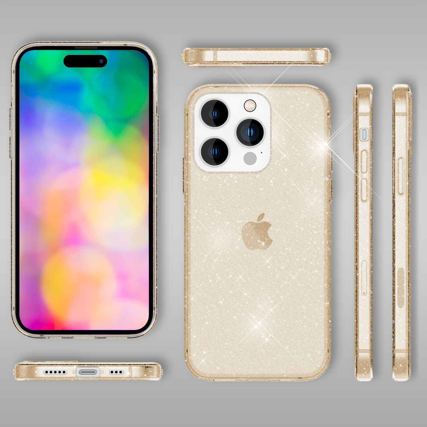 Hülle für iPhone 14 Pro Max - Glitzer Handyhülle Durchsichtig Bling Glitter Case
